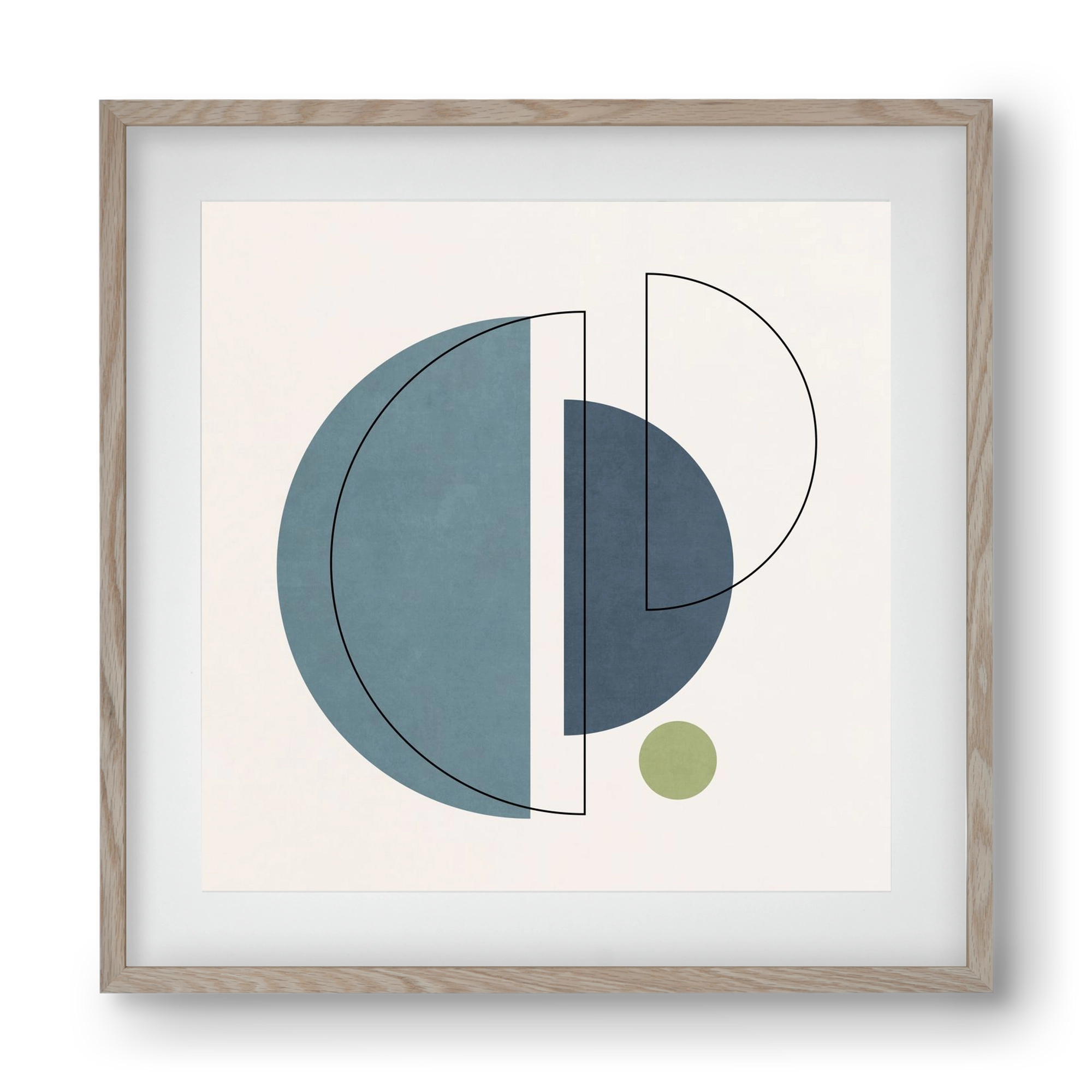 MINIMAL ART - LINES AND SHAPES 03, 40x40 cm (30x30 cm), Tölgy keret, paszpartuval