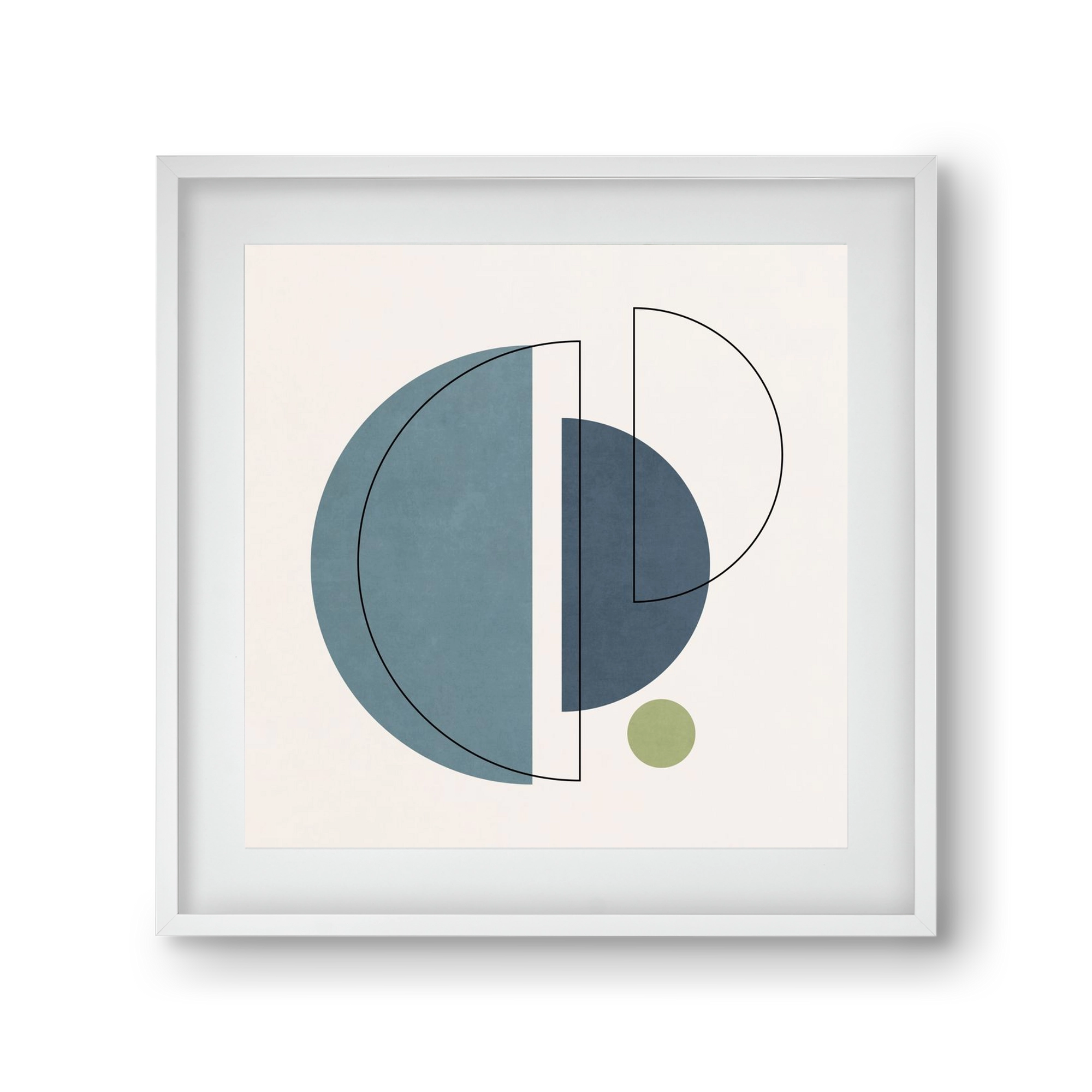 MINIMAL ART - LINES AND SHAPES 03, 30x30 cm (20x20 cm), Fehér keret, paszpartuval