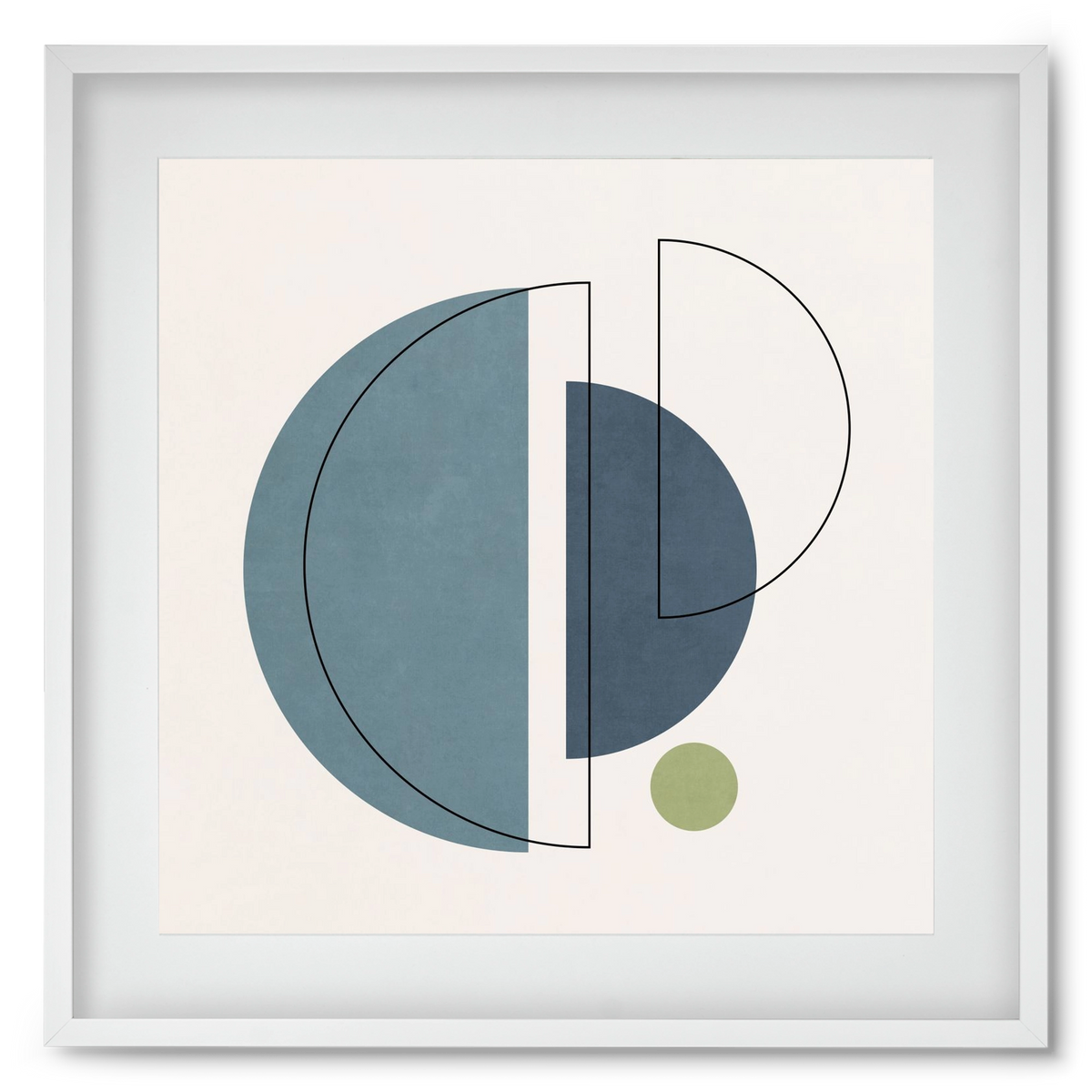 MINIMAL ART - LINES AND SHAPES 03, 50x50 cm (40x40 cm), Fehér keret, paszpartuval