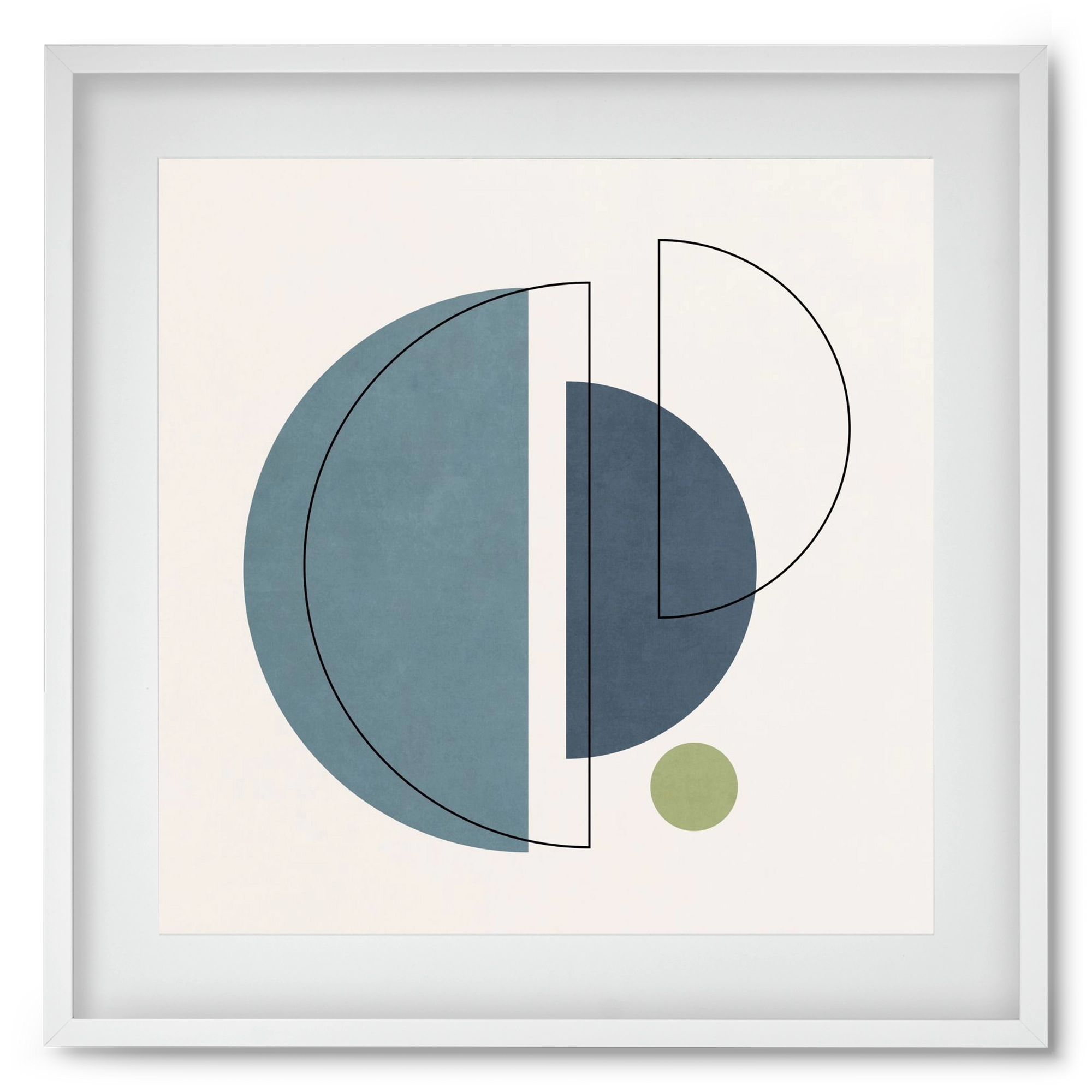 MINIMAL ART - LINES AND SHAPES 03, 50x50 cm (40x40 cm), Fehér keret, paszpartuval