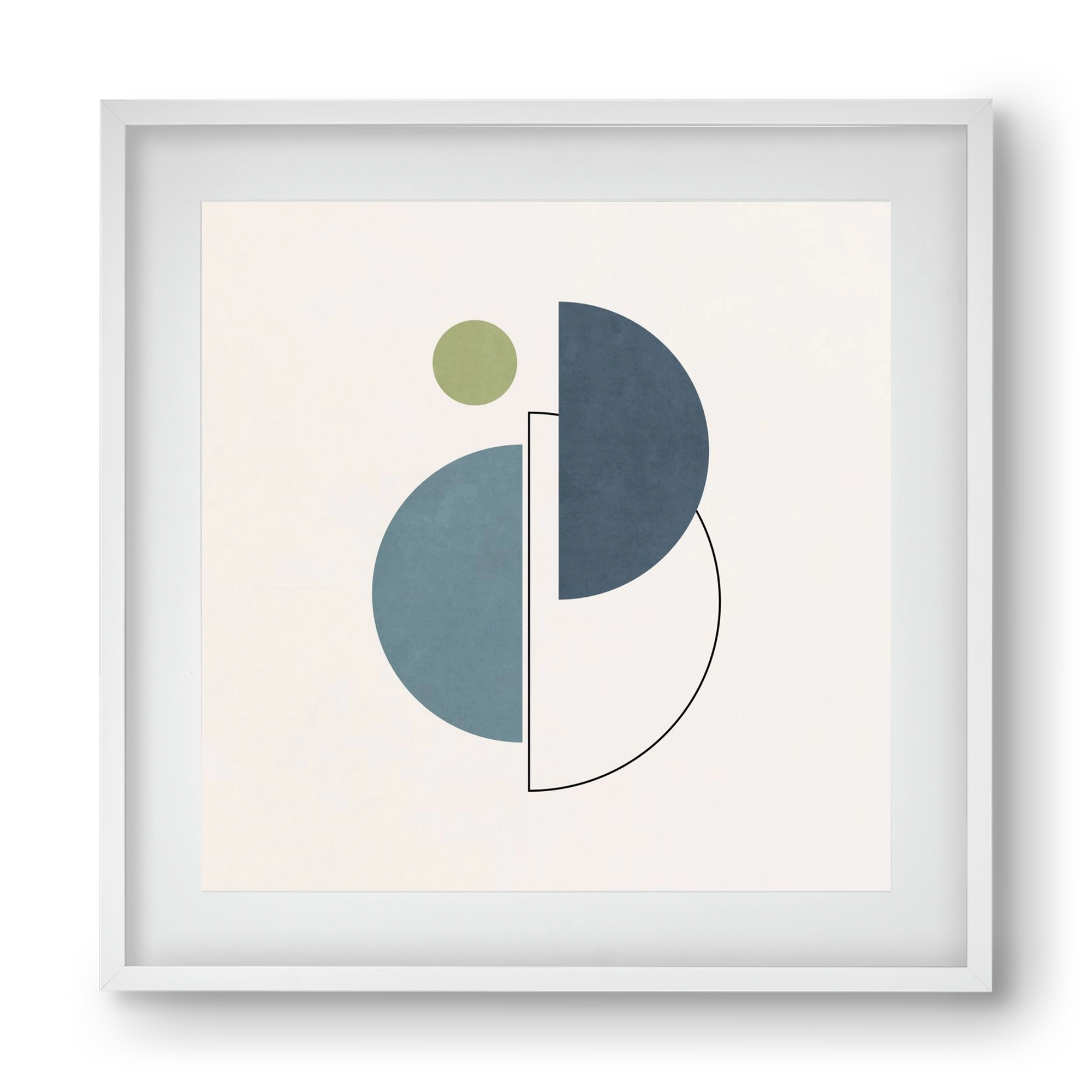 MINIMAL ART - LINES AND SHAPES 04, 40x40 cm (30x30 cm), Fehér keret, paszpartuval
