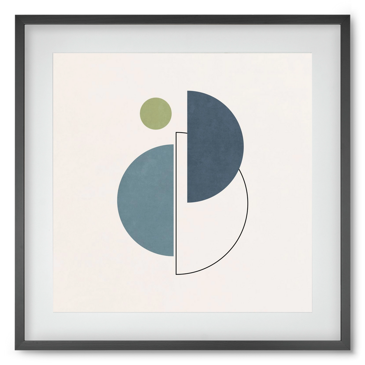 MINIMAL ART - LINES AND SHAPES 04, 50x50 cm (40x40 cm), Fekete keret, paszpartuval