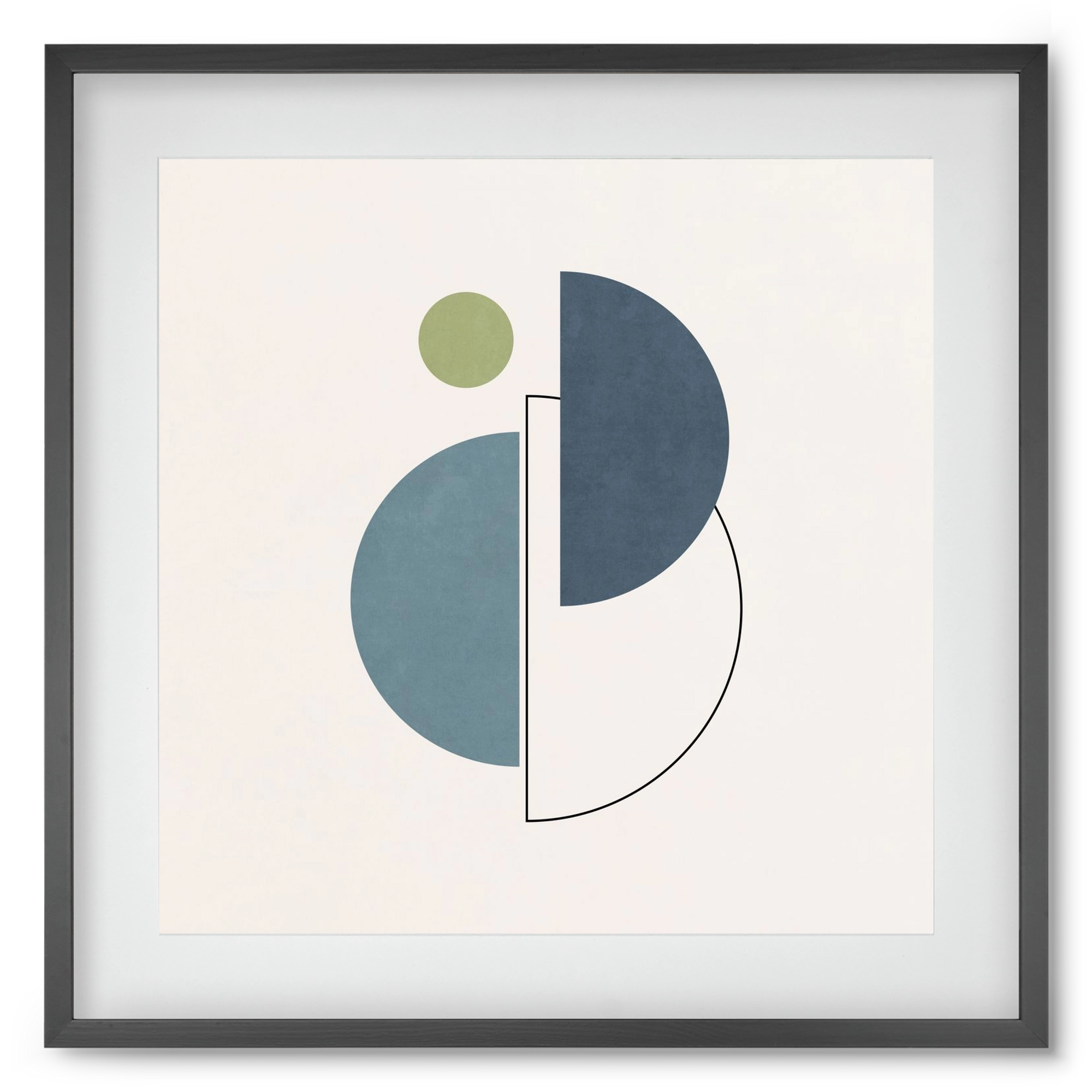 MINIMAL ART - LINES AND SHAPES 04, 50x50 cm (40x40 cm), Fekete keret, paszpartuval