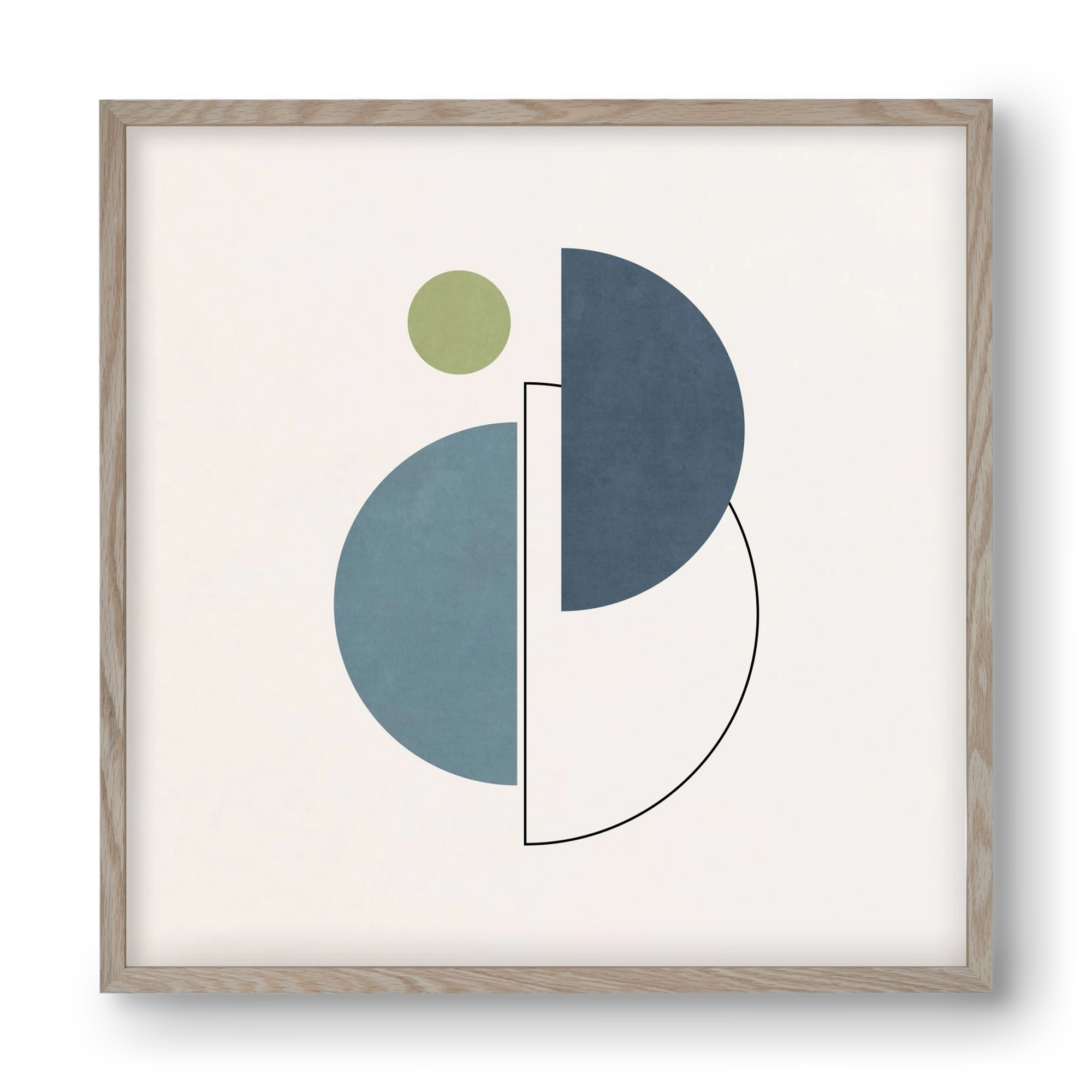 MINIMAL ART - LINES AND SHAPES 04, 40x40 cm (40x40 cm), Tölgy keret