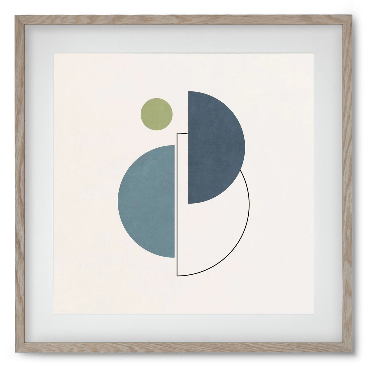 MINIMAL ART - LINES AND SHAPES 04, 50x50 cm (40x40 cm), Tölgy keret, paszpartuval