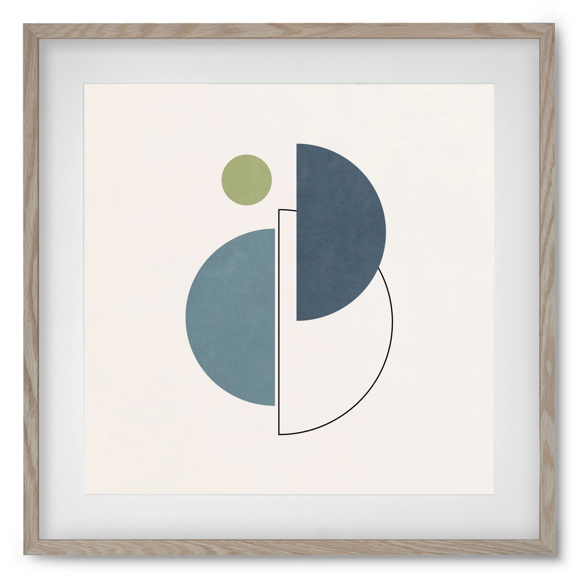 MINIMAL ART - LINES AND SHAPES 04, 50x50 cm (40x40 cm), Tölgy keret, paszpartuval