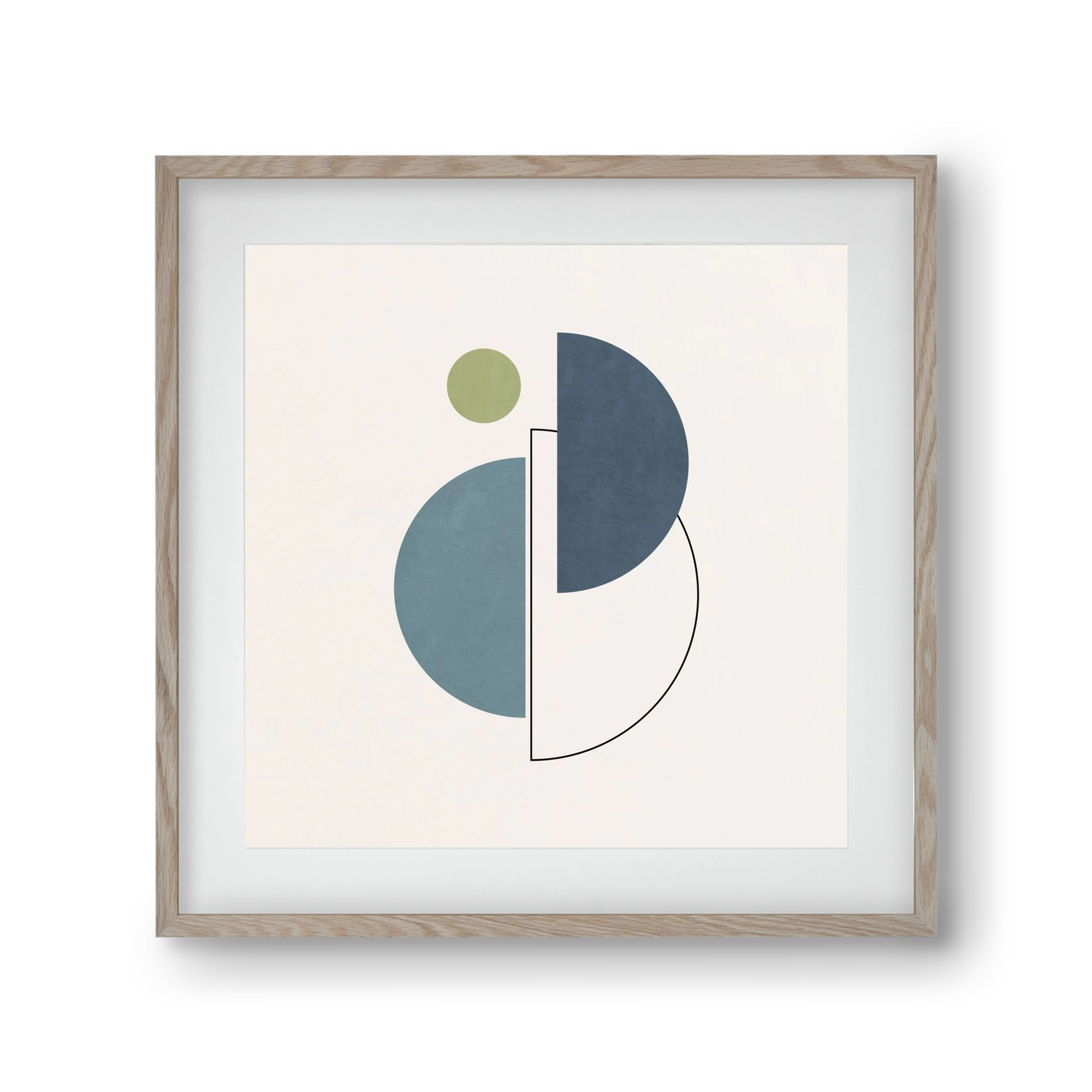 MINIMAL ART - LINES AND SHAPES 04, 30x30 cm (20x20 cm), Tölgy keret, paszpartuval