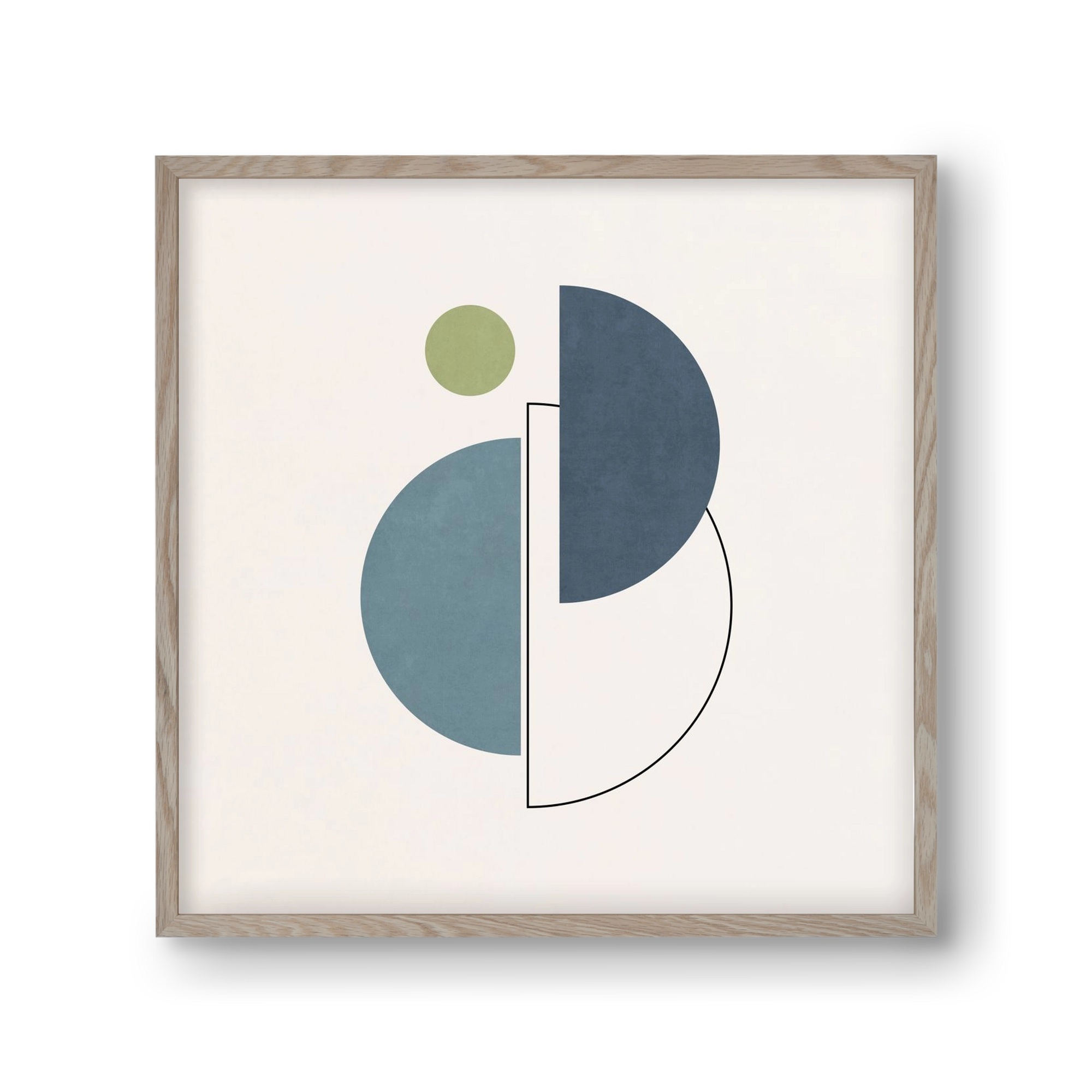 MINIMAL ART - LINES AND SHAPES 04, 30x30 cm (30x30 cm), Tölgy keret