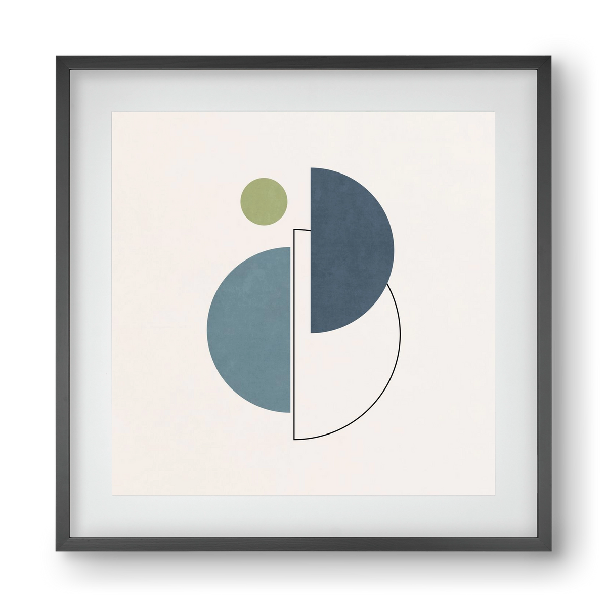 MINIMAL ART - LINES AND SHAPES 04, 40x40 cm (30x30 cm), Fekete keret, paszpartuval