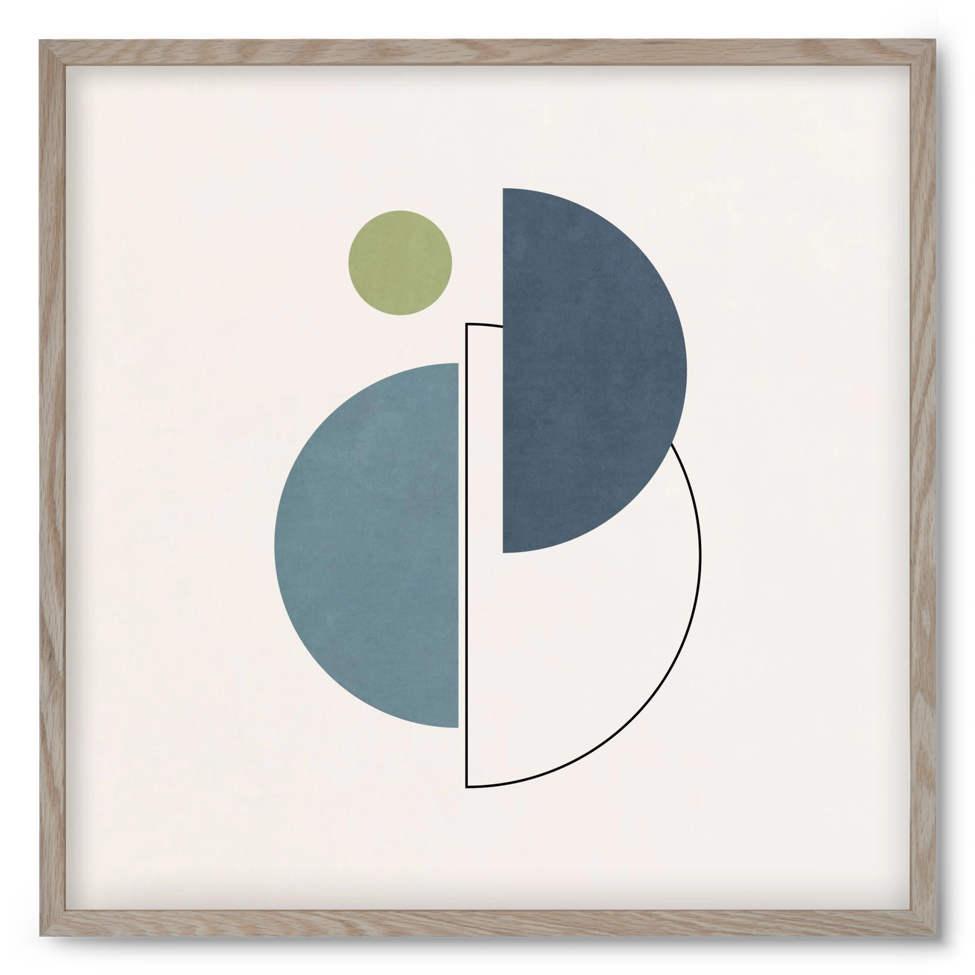 MINIMAL ART - LINES AND SHAPES 04, 50x50 cm (50x50 cm), Tölgy keret