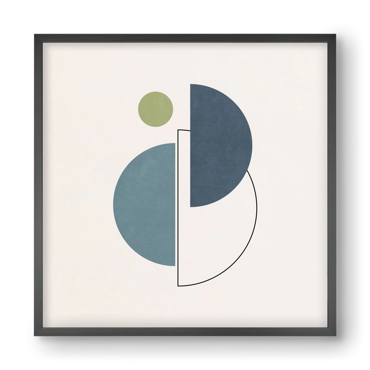 MINIMAL ART - LINES AND SHAPES 04, 40x40 cm (40x40 cm), Fekete keret