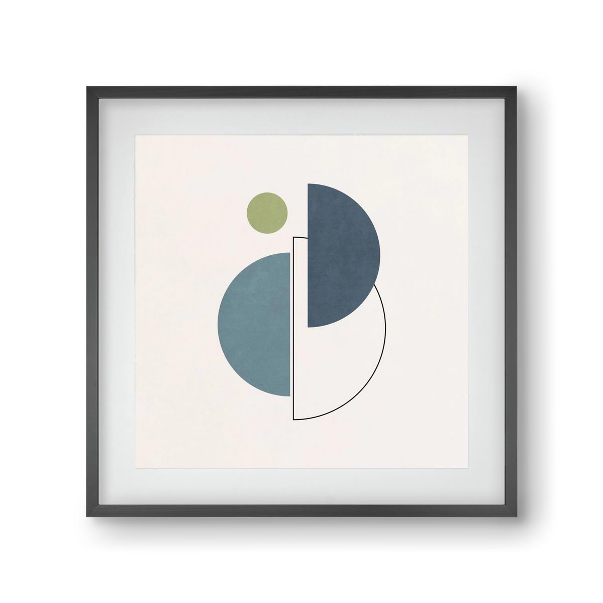 MINIMAL ART - LINES AND SHAPES 04, 30x30 cm (20x20 cm), Fekete keret, paszpartuval