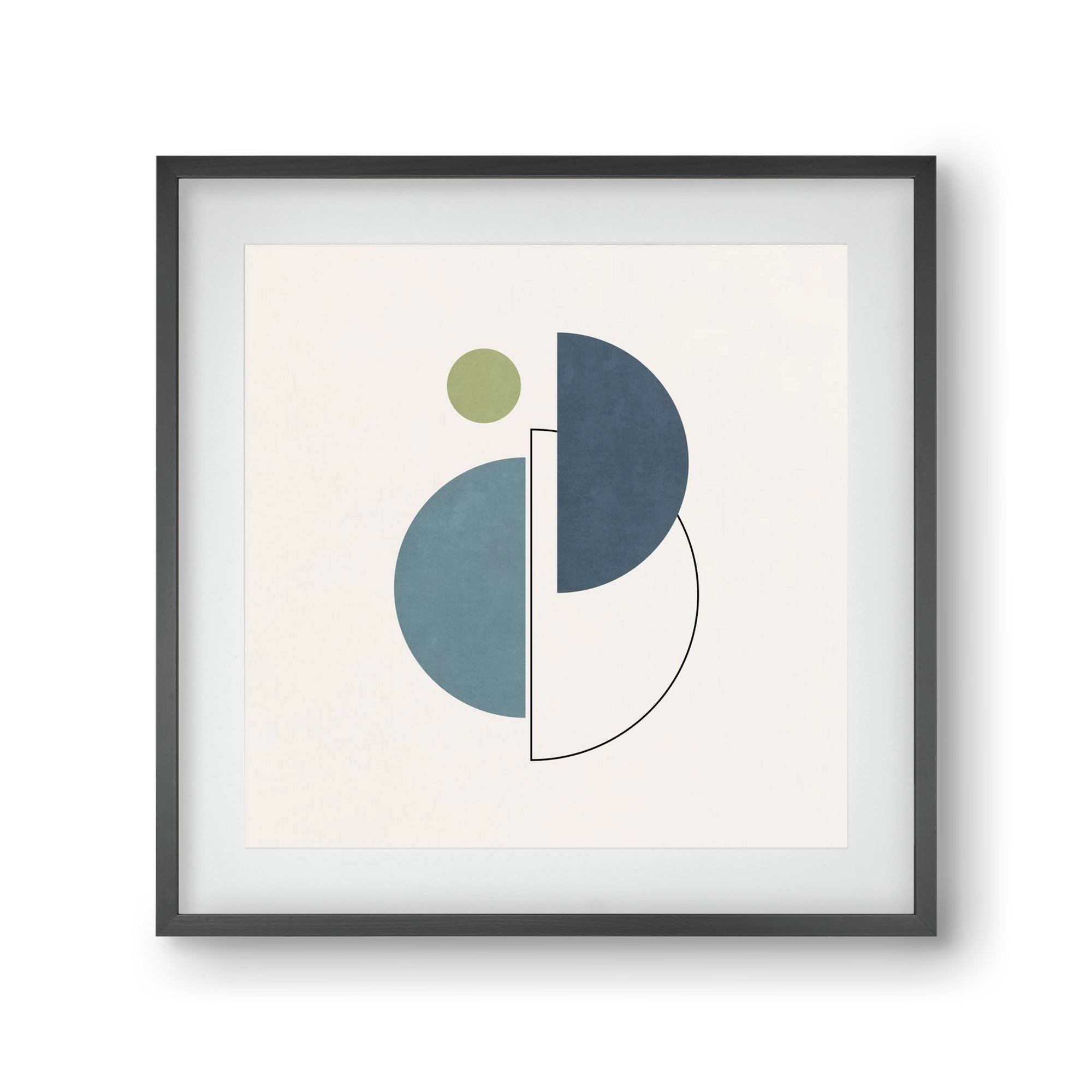 MINIMAL ART - LINES AND SHAPES 04, 30x30 cm (20x20 cm), Fekete keret, paszpartuval