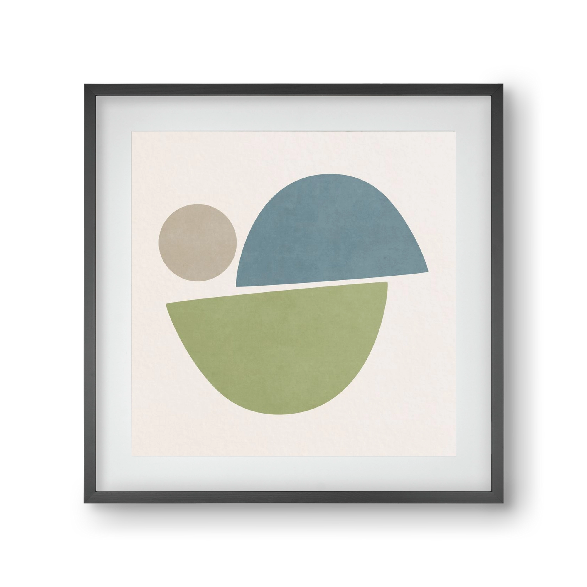 ABSTRACT ART - GEOMETRIC SHAPES 09, 30x30 cm (20x20 cm), Fekete keret, paszpartuval