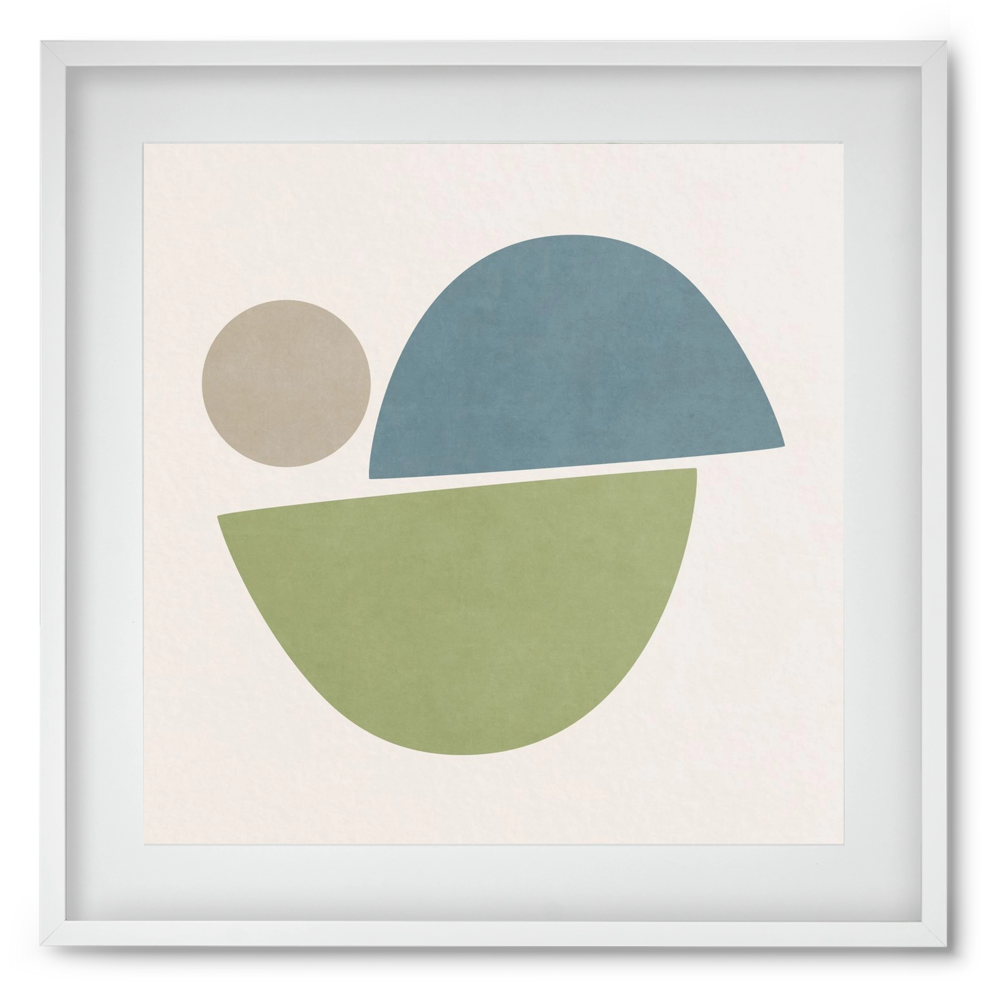 ABSTRACT ART - GEOMETRIC SHAPES 09, 50x50 cm (40x40 cm), Fehér keret, paszpartuval