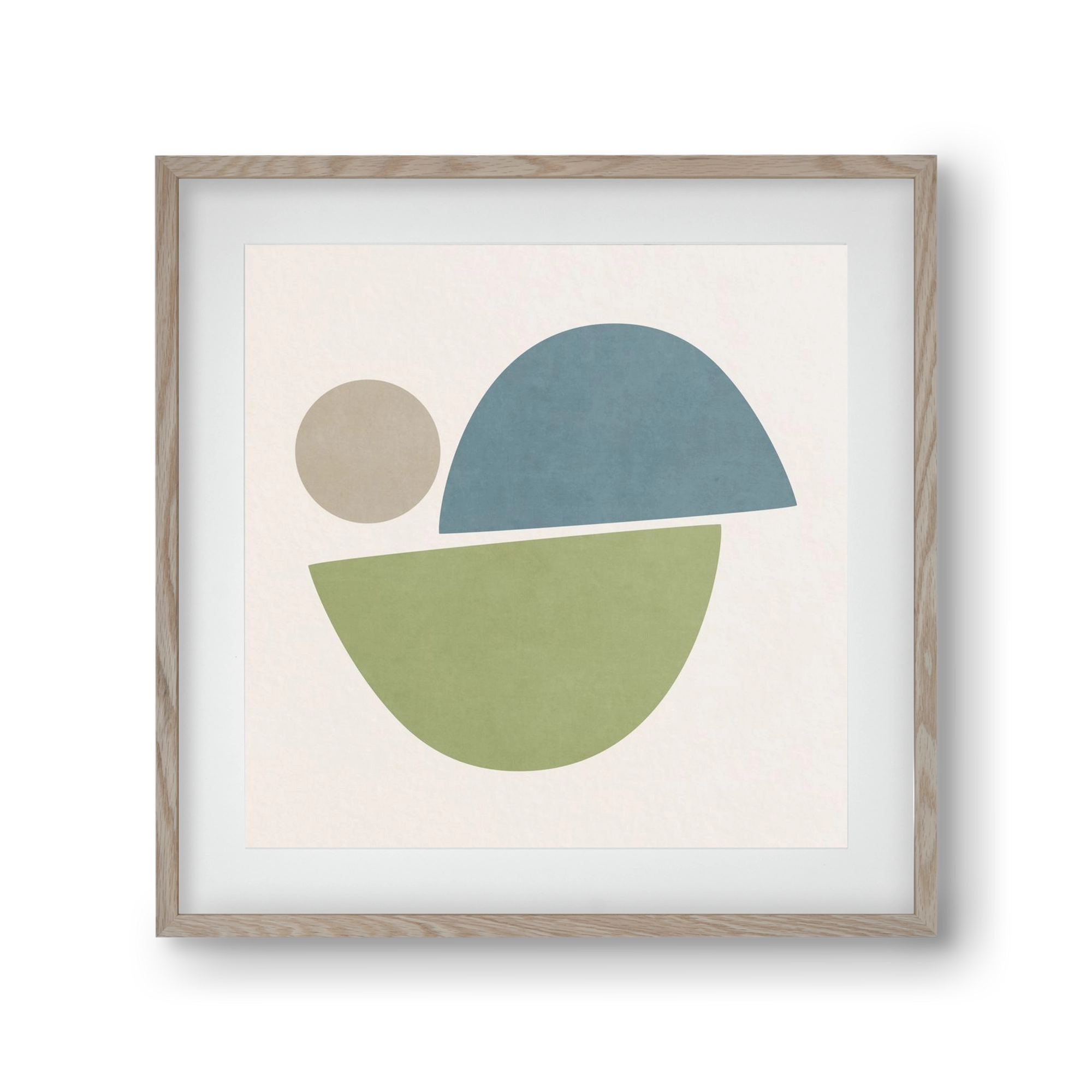 ABSTRACT ART - GEOMETRIC SHAPES 09, 30x30 cm (20x20 cm), Tölgy keret, paszpartuval