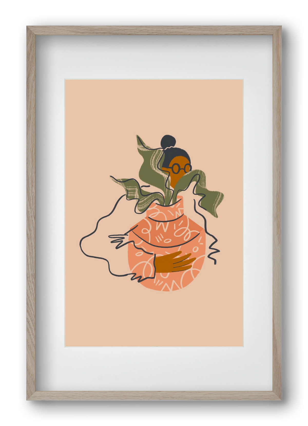 Plant Lady, 40x60 cm (30x45 cm), Tölgy keret, paszpartuval