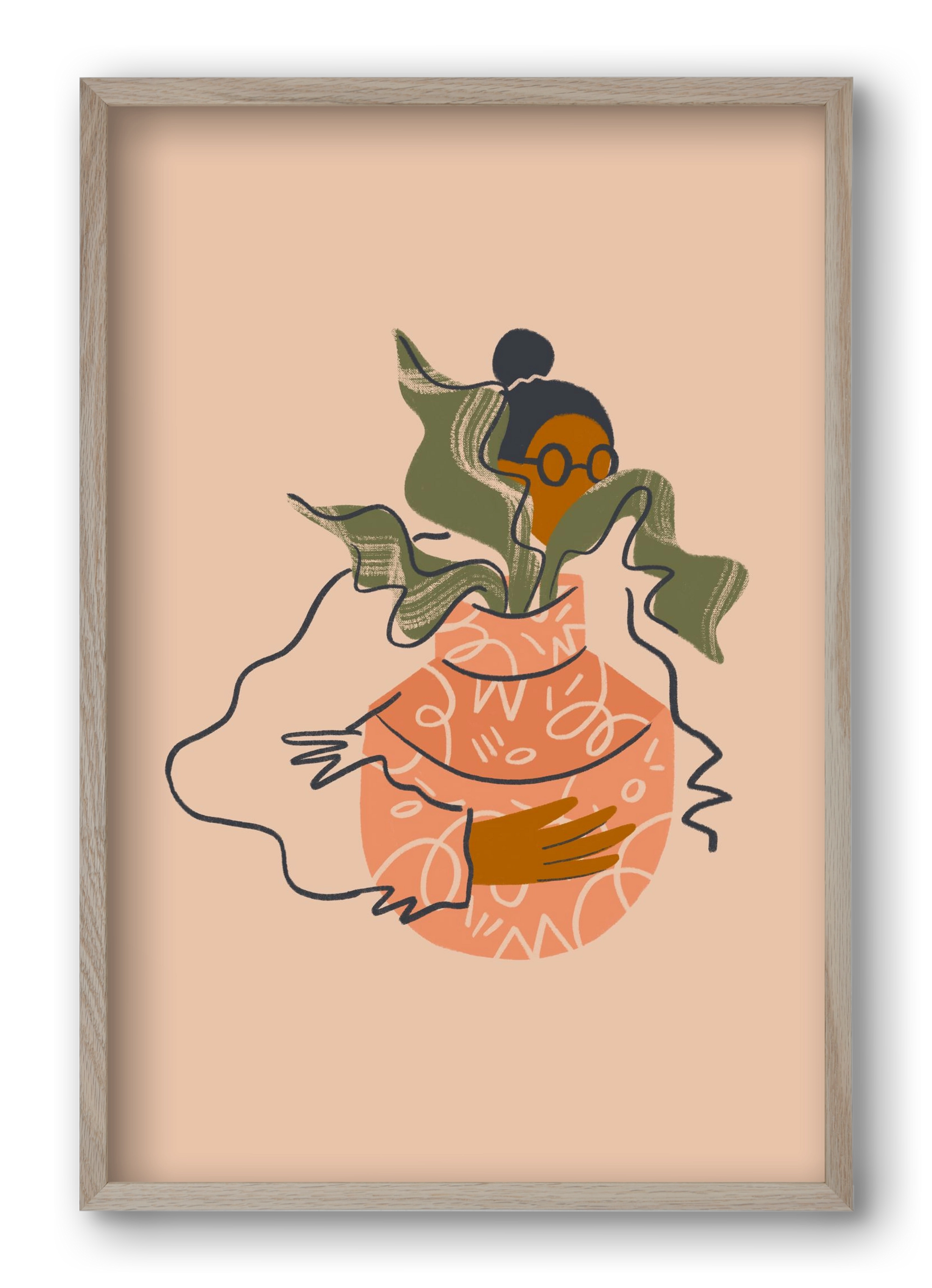 Plant Lady, 40x60 cm (40x60 cm), Tölgy keret