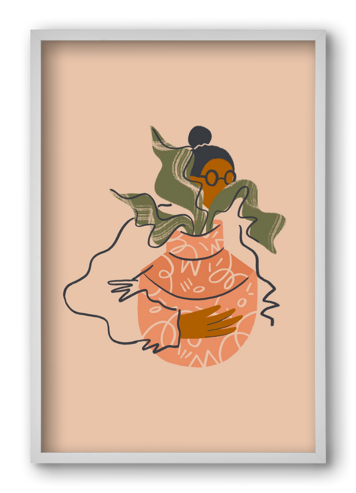 Plant Lady, 40x60 cm (40x60 cm), Fehér keret