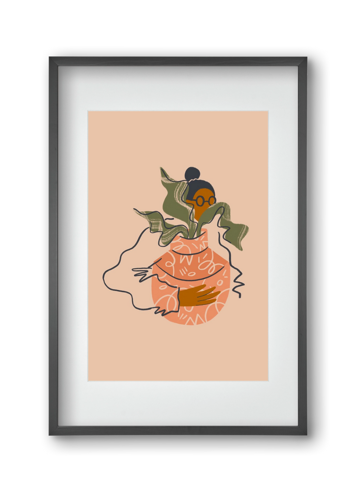 Plant Lady, 30x45 cm (20x30 cm), Fekete keret, paszpartuval