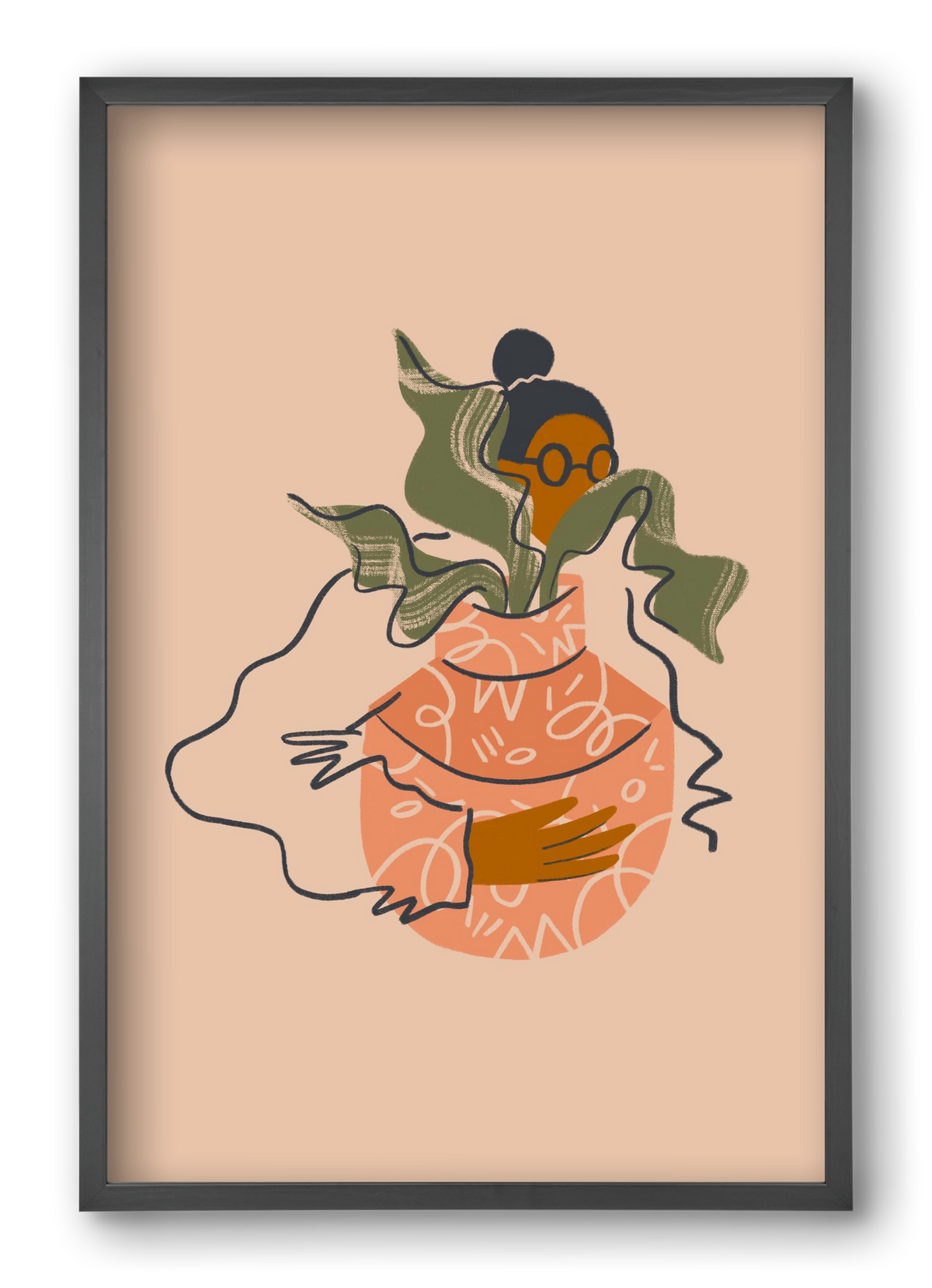 Plant Lady, 40x60 cm (40x60 cm), Fekete keret