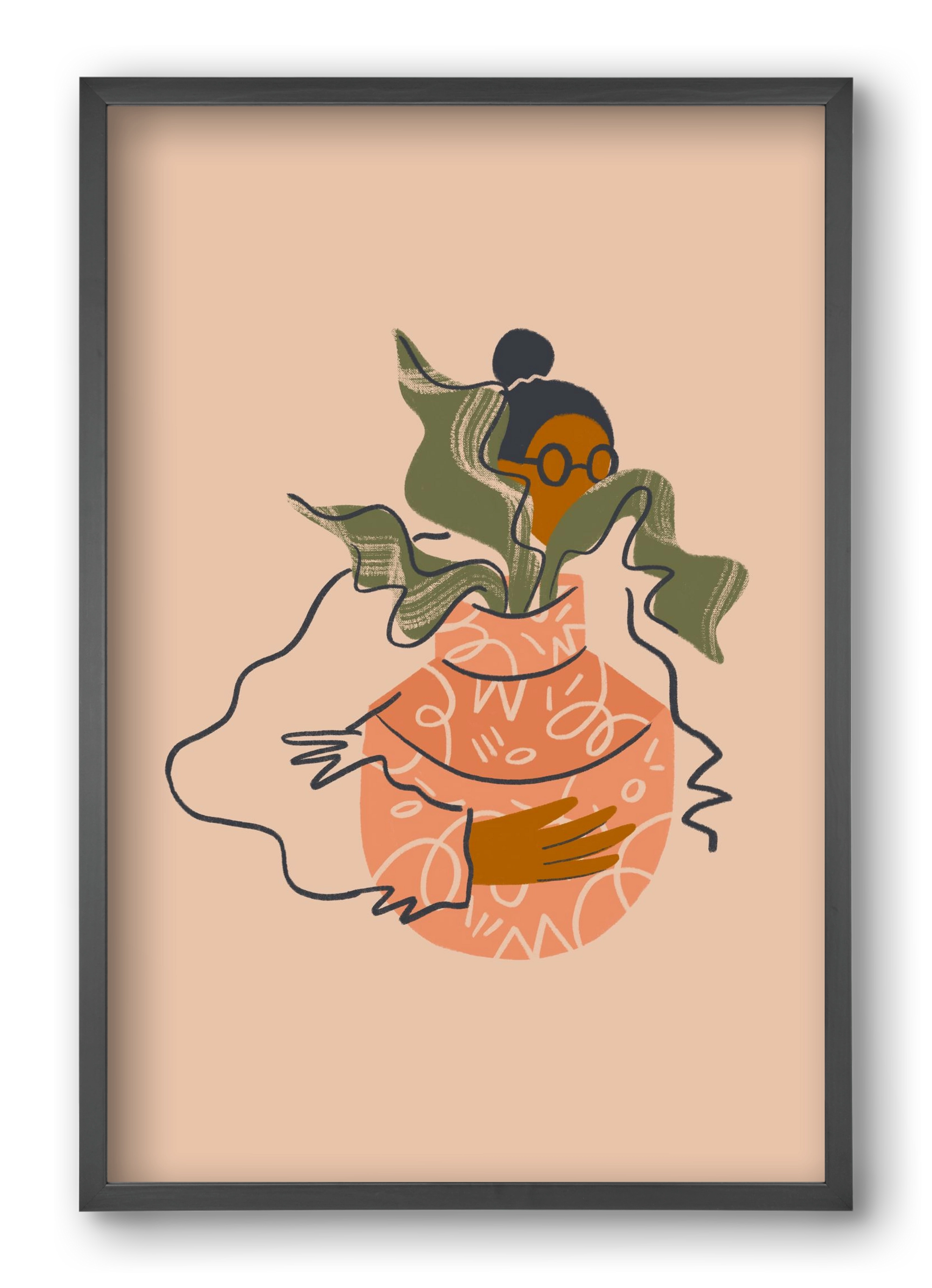 Plant Lady, 40x60 cm (40x60 cm), Fekete keret