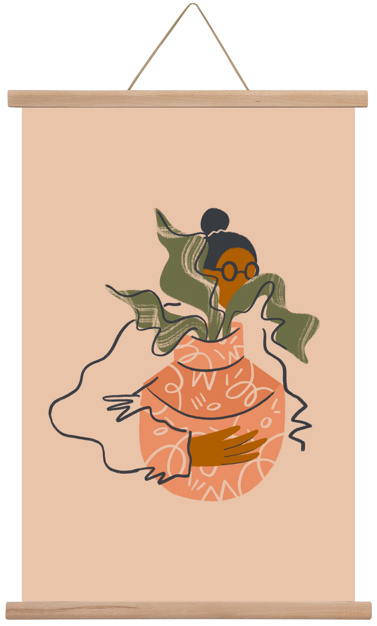 Plant Lady, 40x60 cm (40x60 cm), Tölgy akasztó