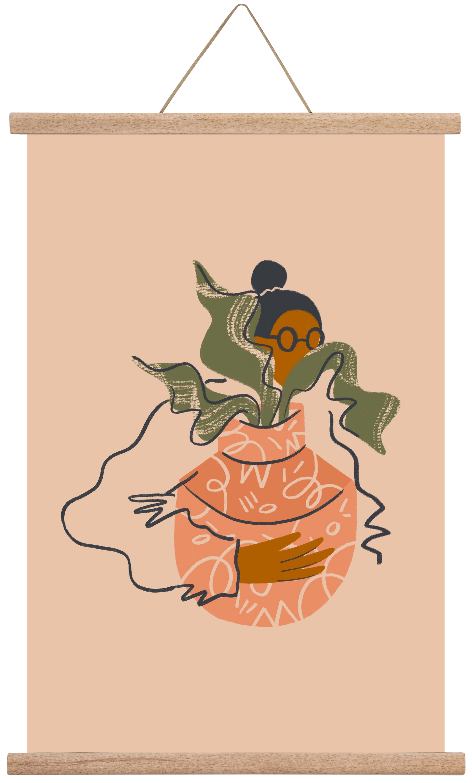 Plant Lady, 40x60 cm (40x60 cm), Tölgy akasztó