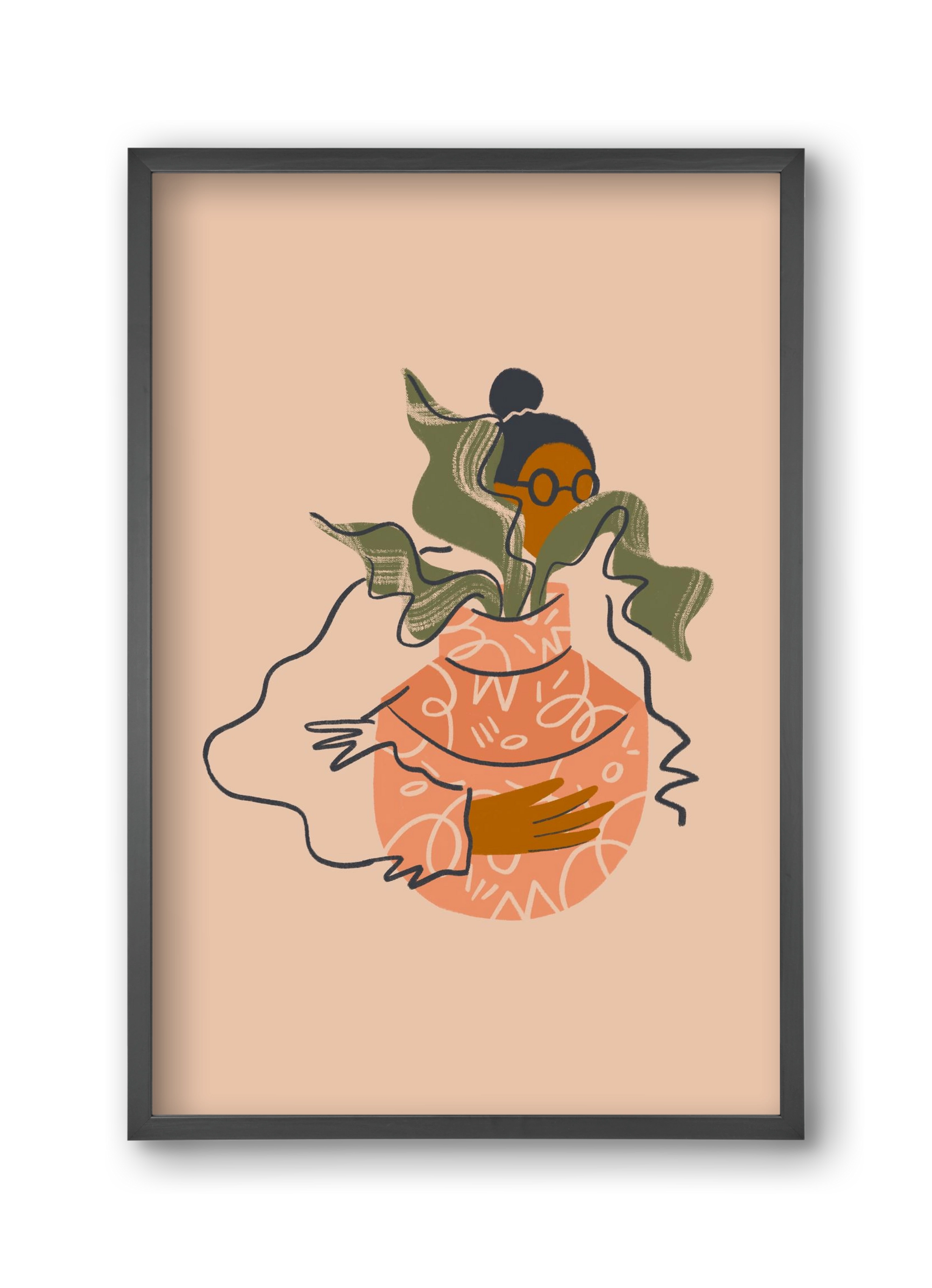 Plant Lady, 30x45 cm (30x45 cm), Fekete keret