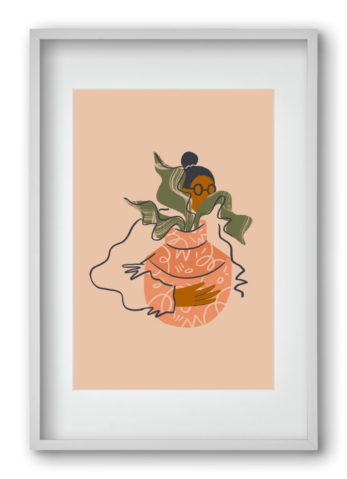 Plant Lady, 40x60 cm (30x45 cm), Fehér keret, paszpartuval