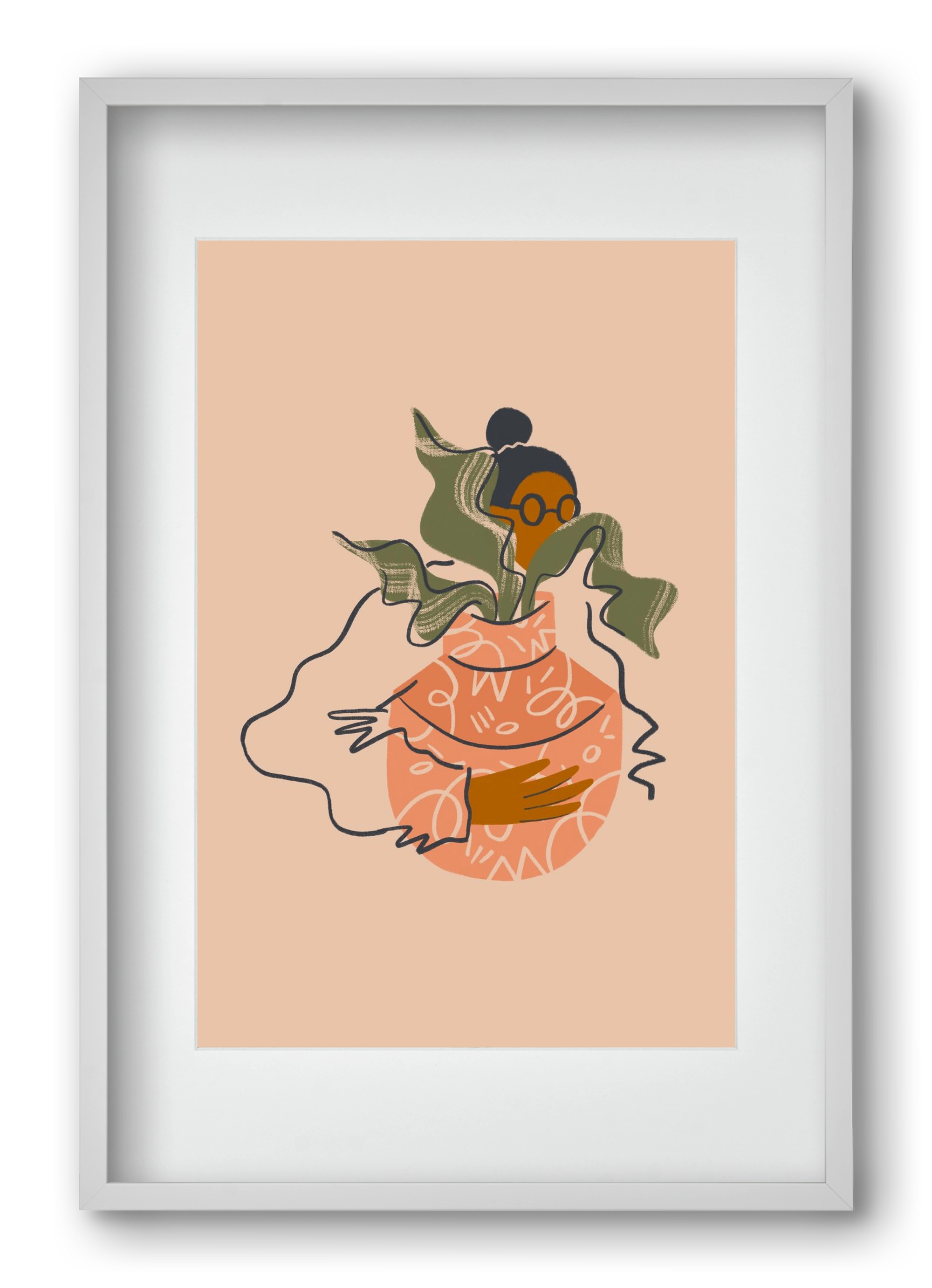 Plant Lady, 40x60 cm (30x45 cm), Fehér keret, paszpartuval