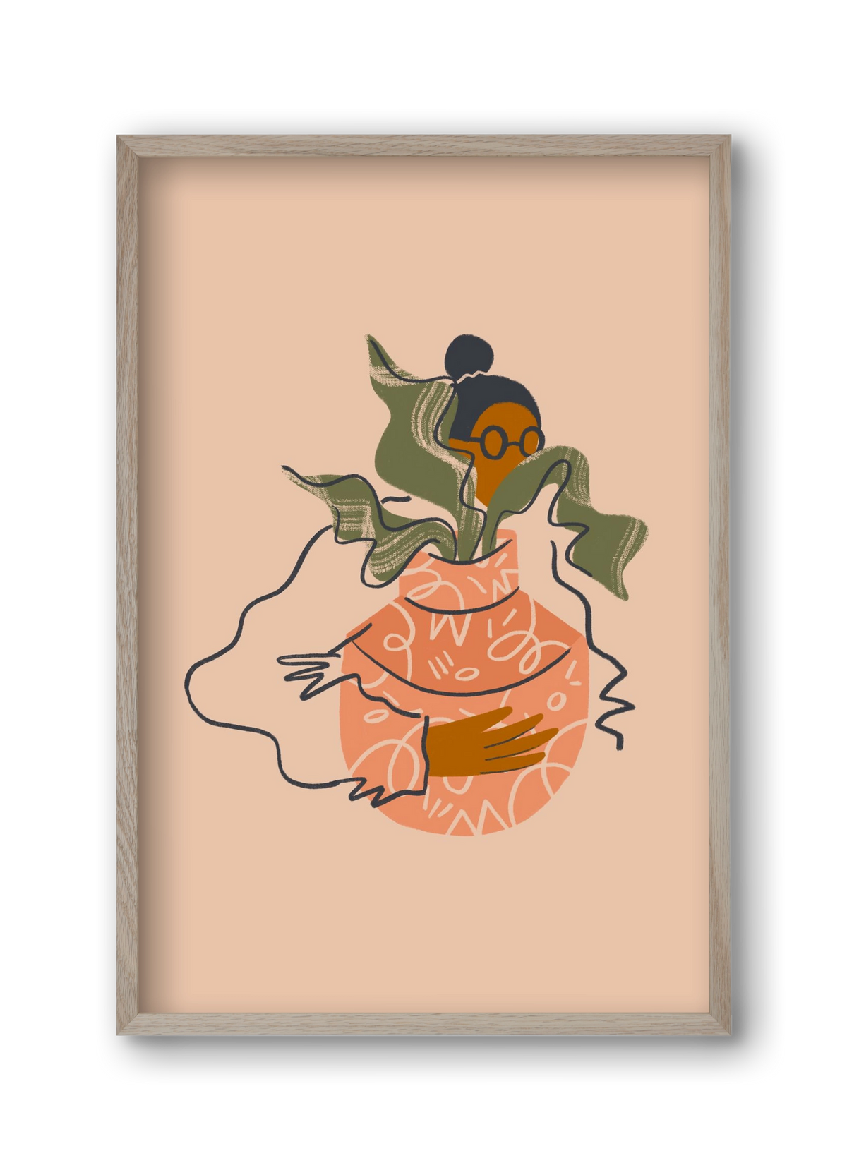 Plant Lady, 30x45 cm (30x45 cm), Tölgy keret