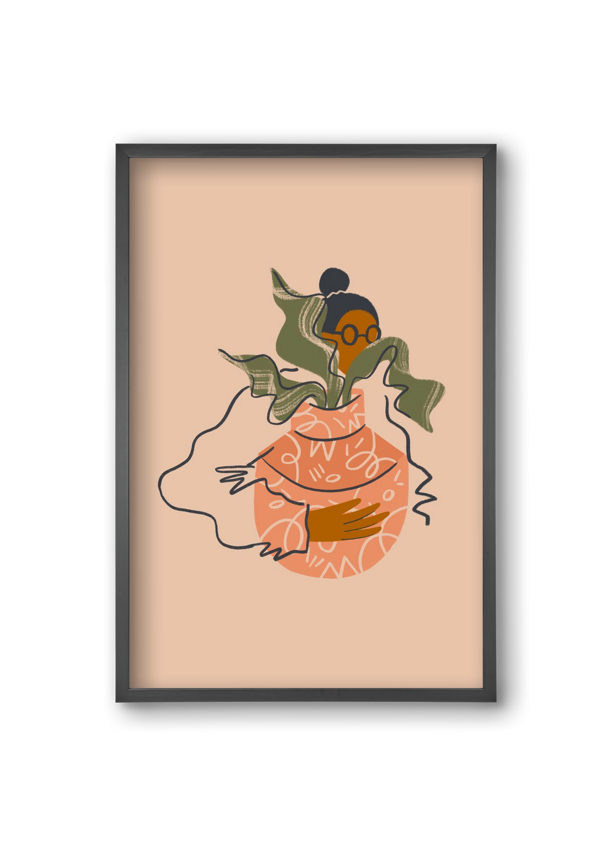 Plant Lady, 20x30 cm (20x30 cm), Fekete keret