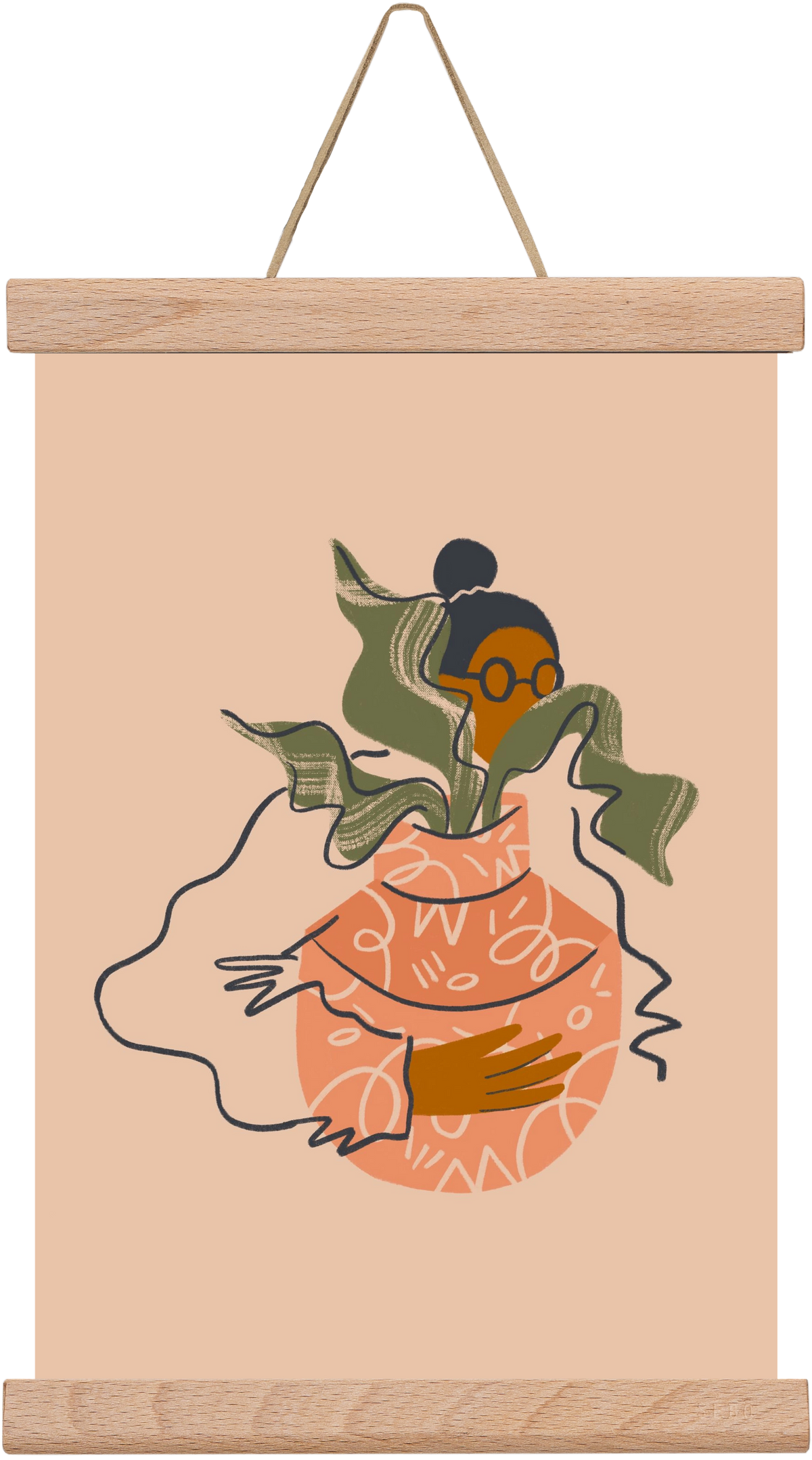 Plant Lady, 20x30 cm (20x30 cm), Tölgy akasztó