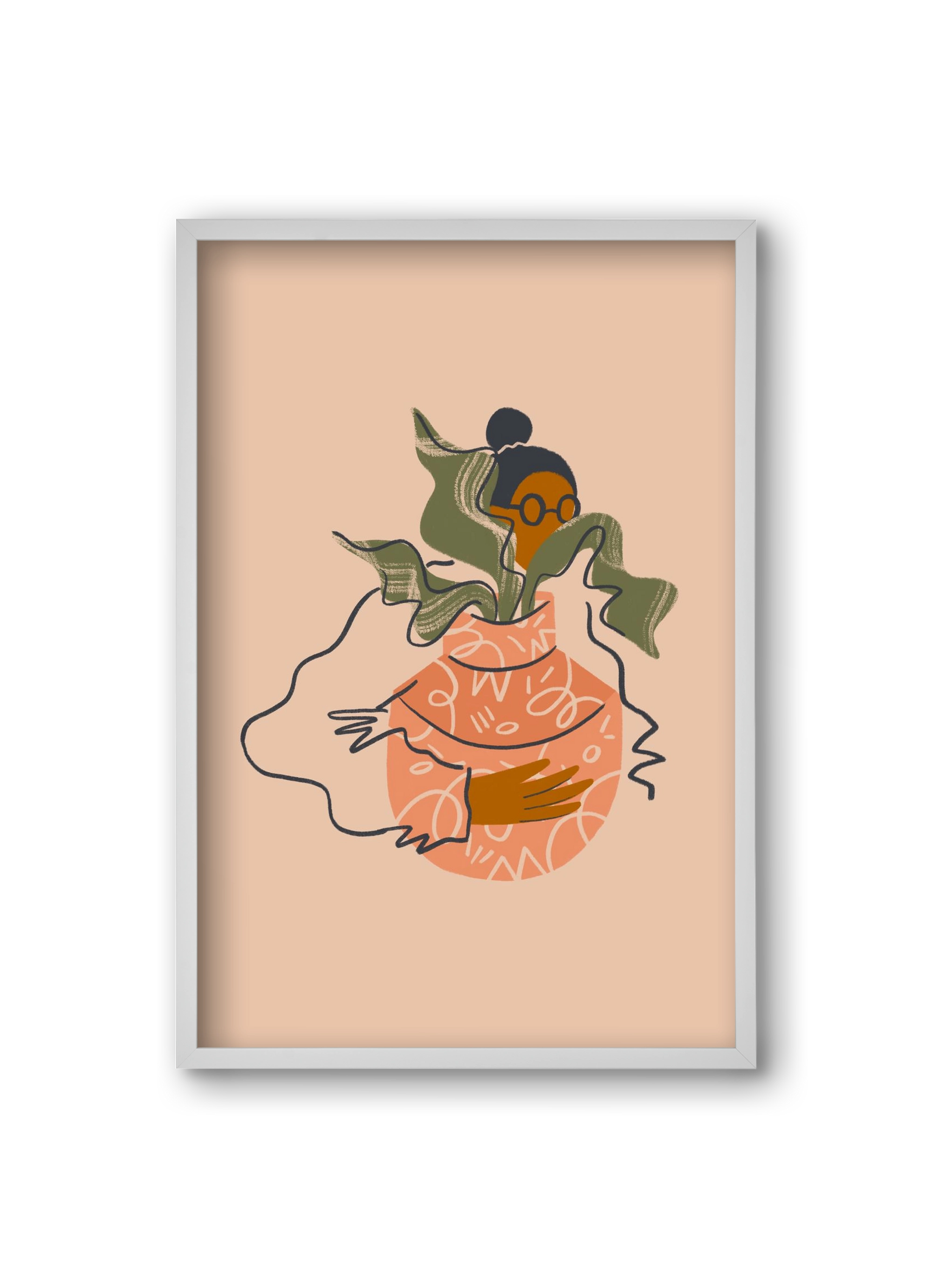 Plant Lady, 20x30 cm (20x30 cm), Fehér keret