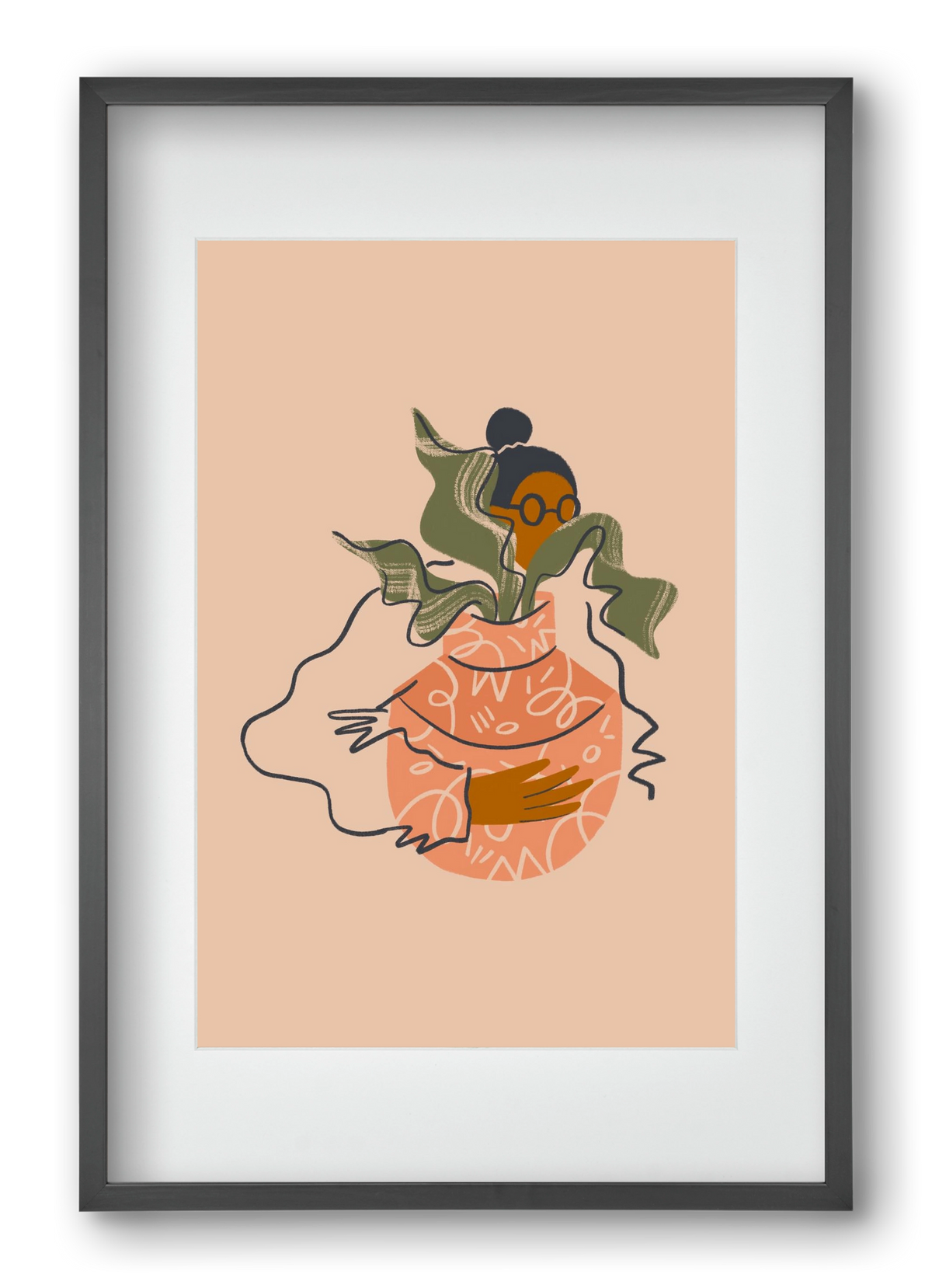 Plant Lady, 40x60 cm (30x45 cm), Fekete keret, paszpartuval