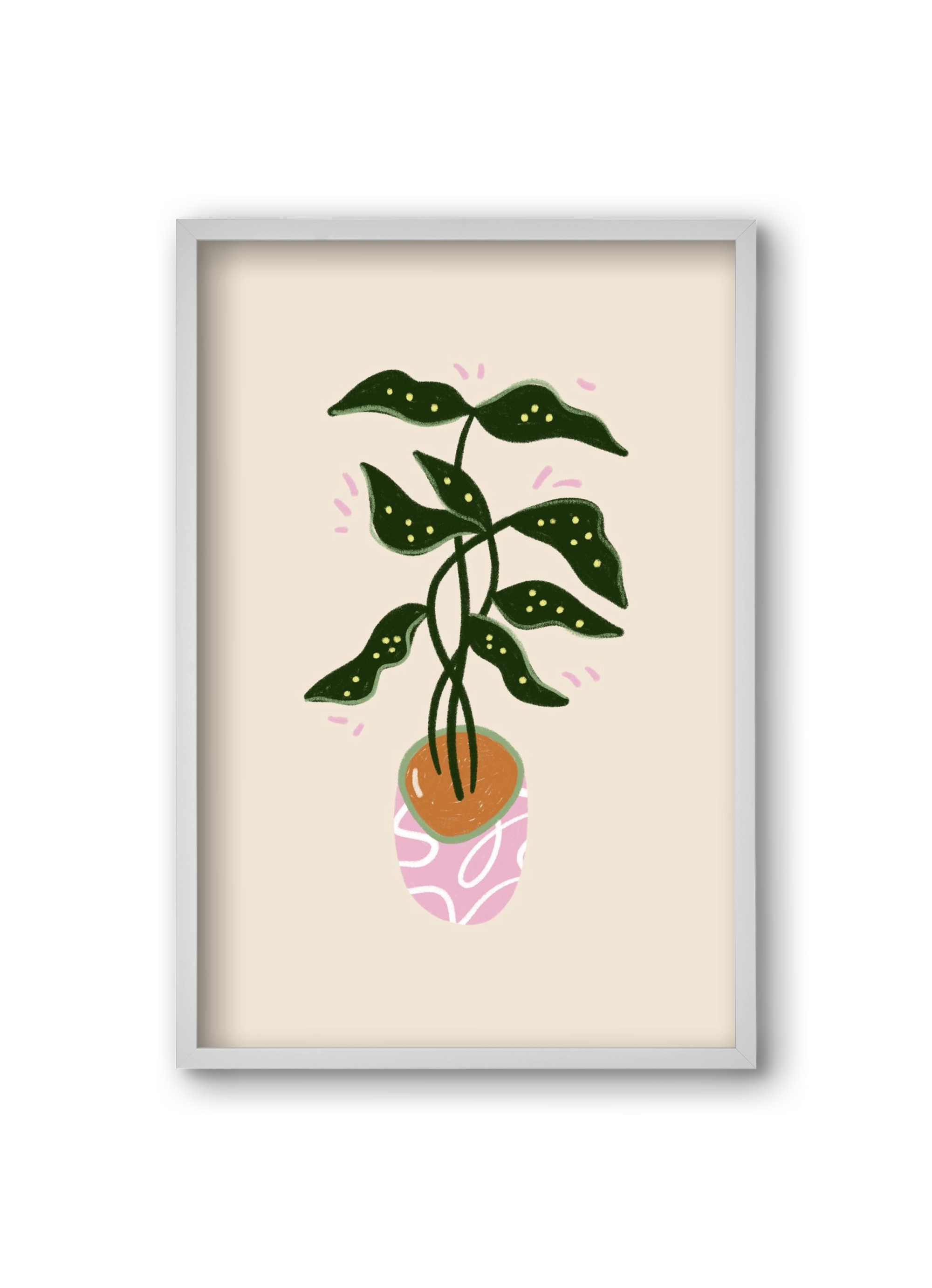 Plant friend, 20x30 cm (20x30 cm), Fehér keret