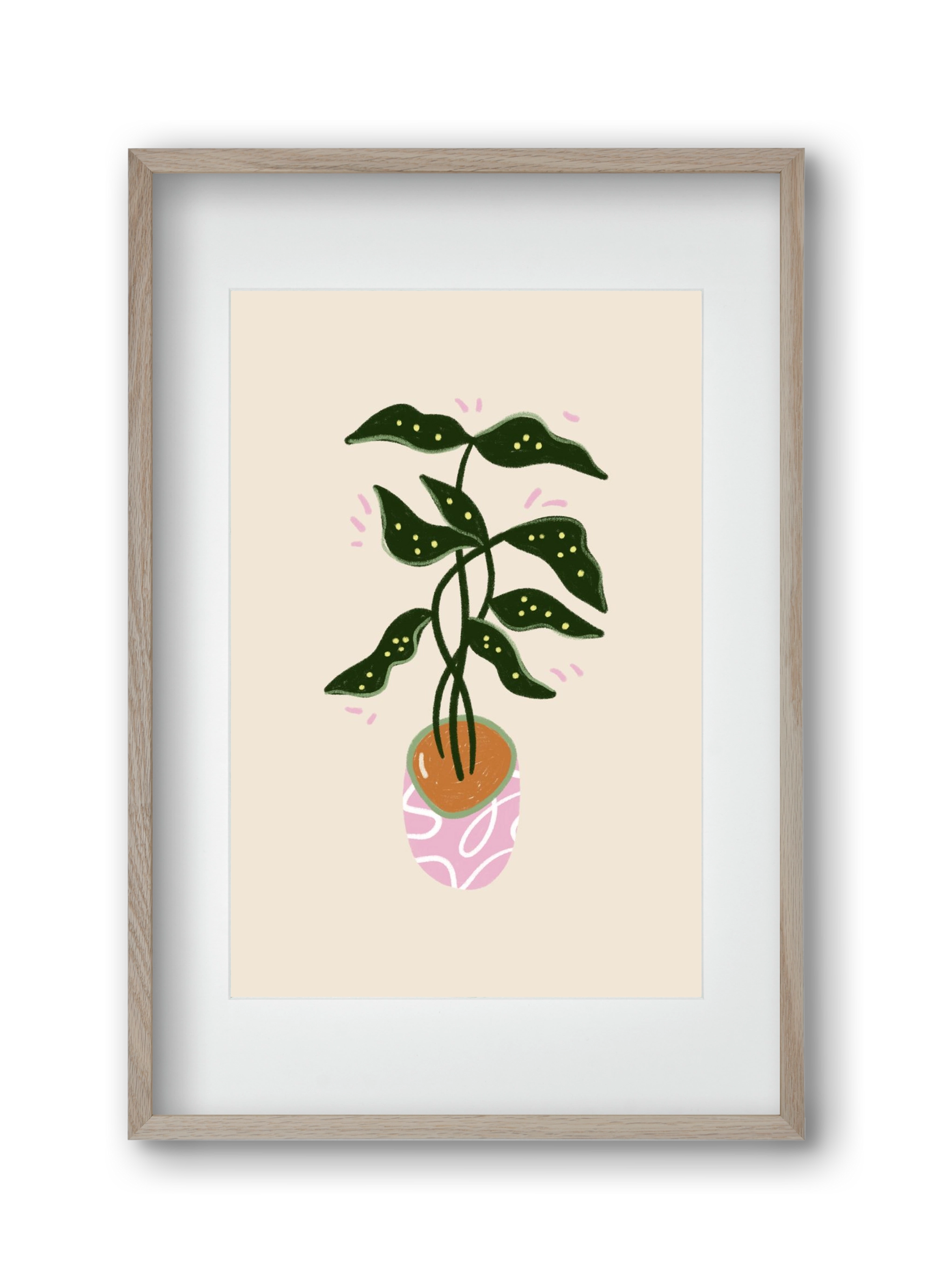 Plant friend, 30x45 cm (20x30 cm), Tölgy keret, paszpartuval