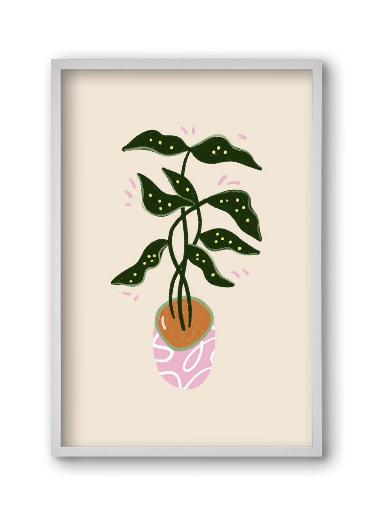 Plant friend, 30x45 cm (30x45 cm), Fehér keret