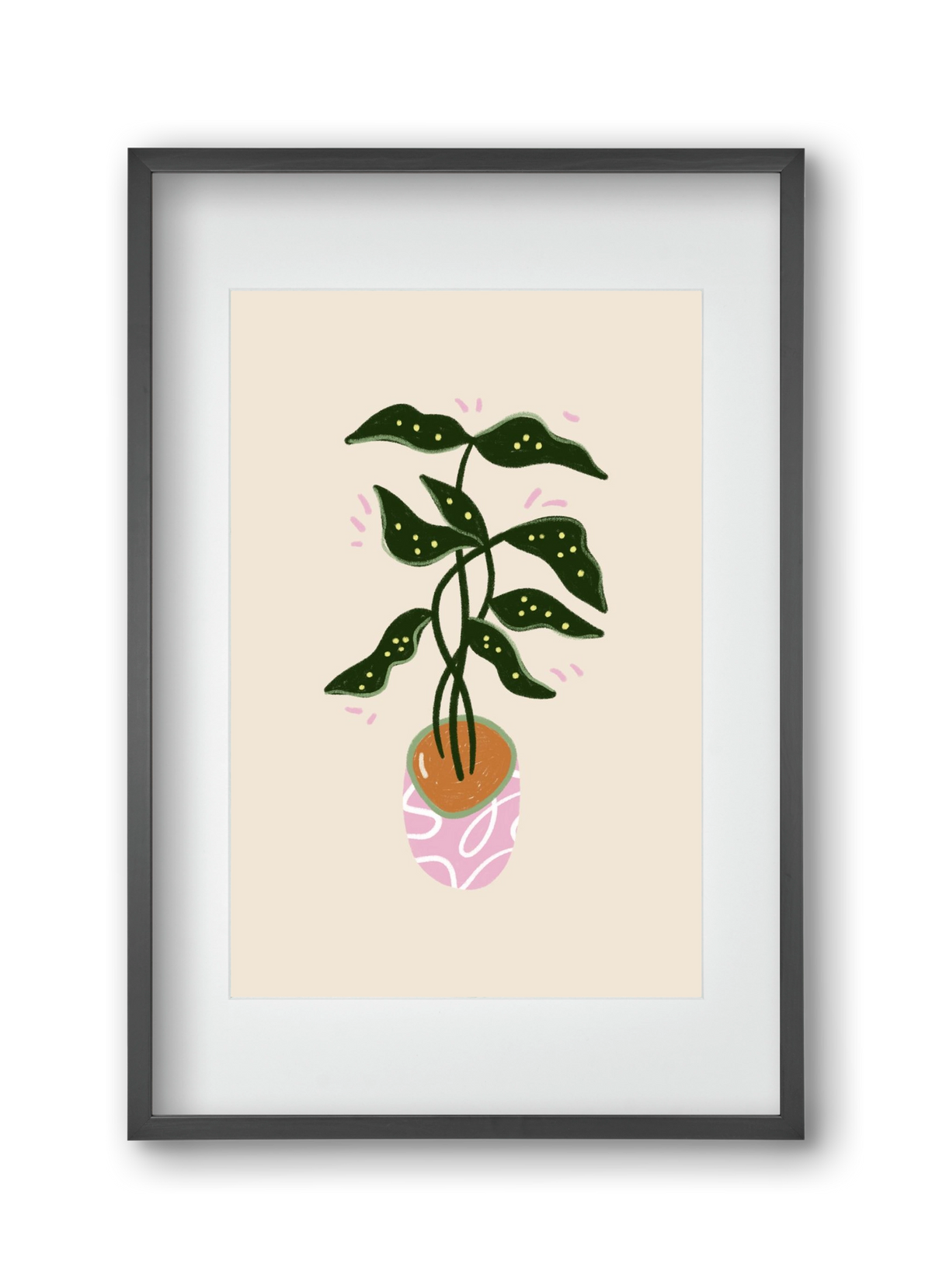 Plant friend, 30x45 cm (20x30 cm), Fekete keret, paszpartuval