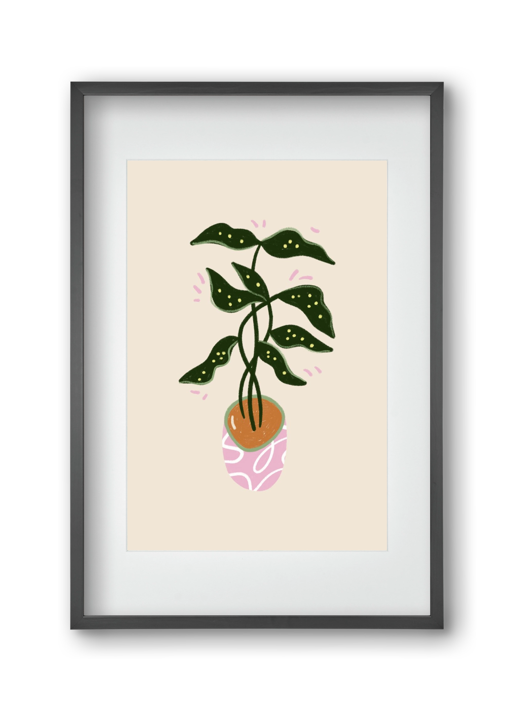 Plant friend, 30x45 cm (20x30 cm), Fekete keret, paszpartuval