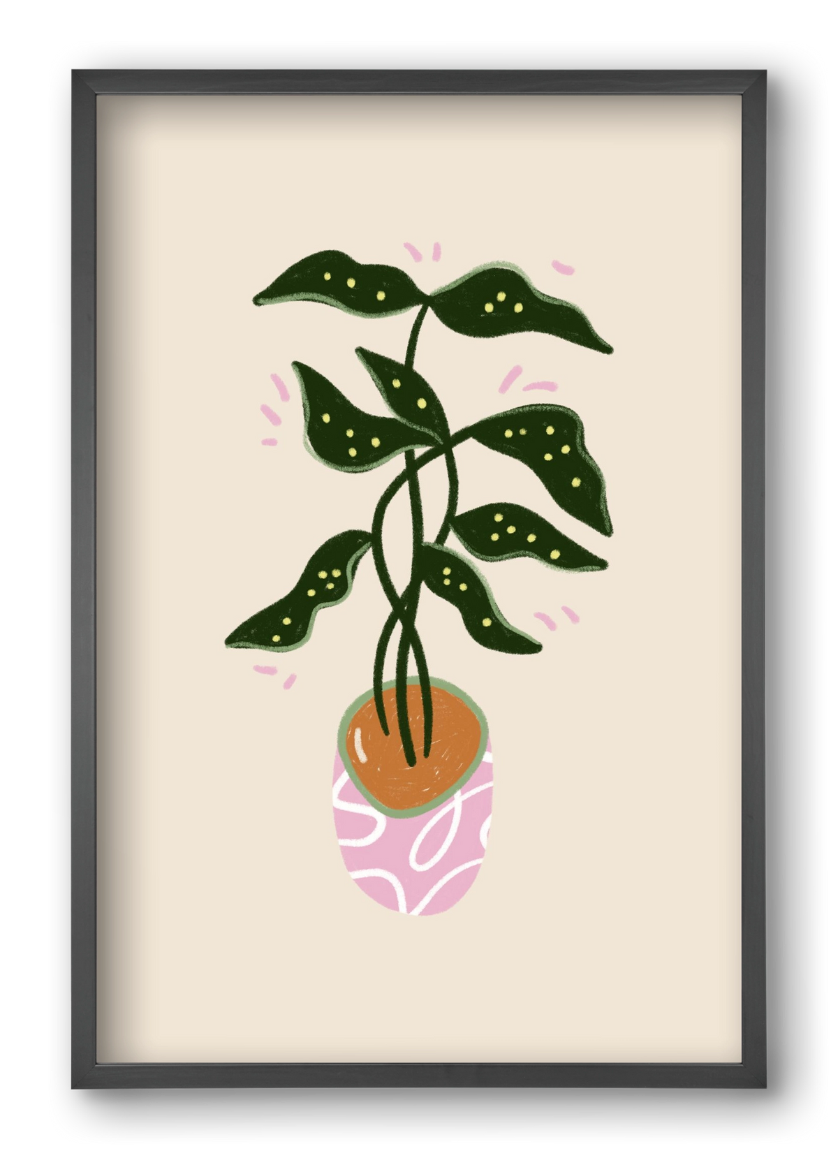 Plant friend, 40x60 cm (40x60 cm), Fekete keret