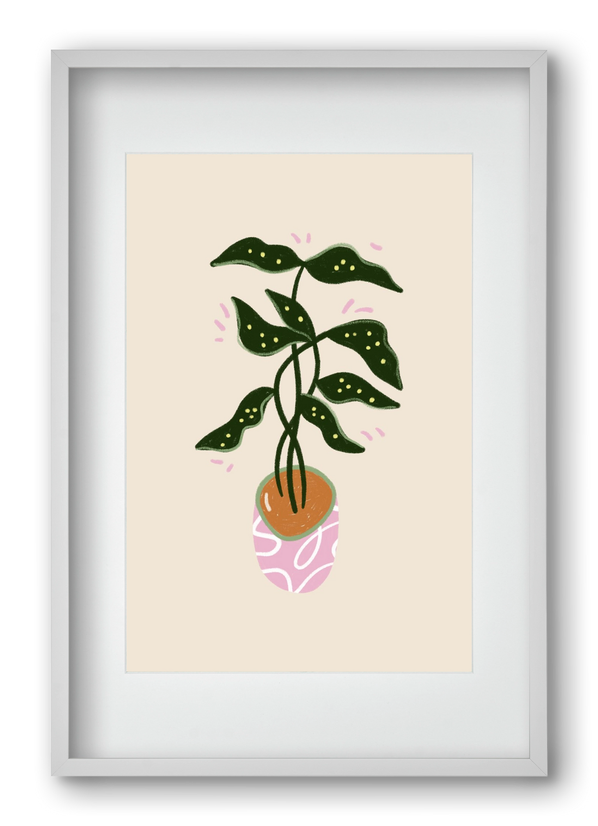 Plant friend, 40x60 cm (30x45 cm), Fehér keret, paszpartuval
