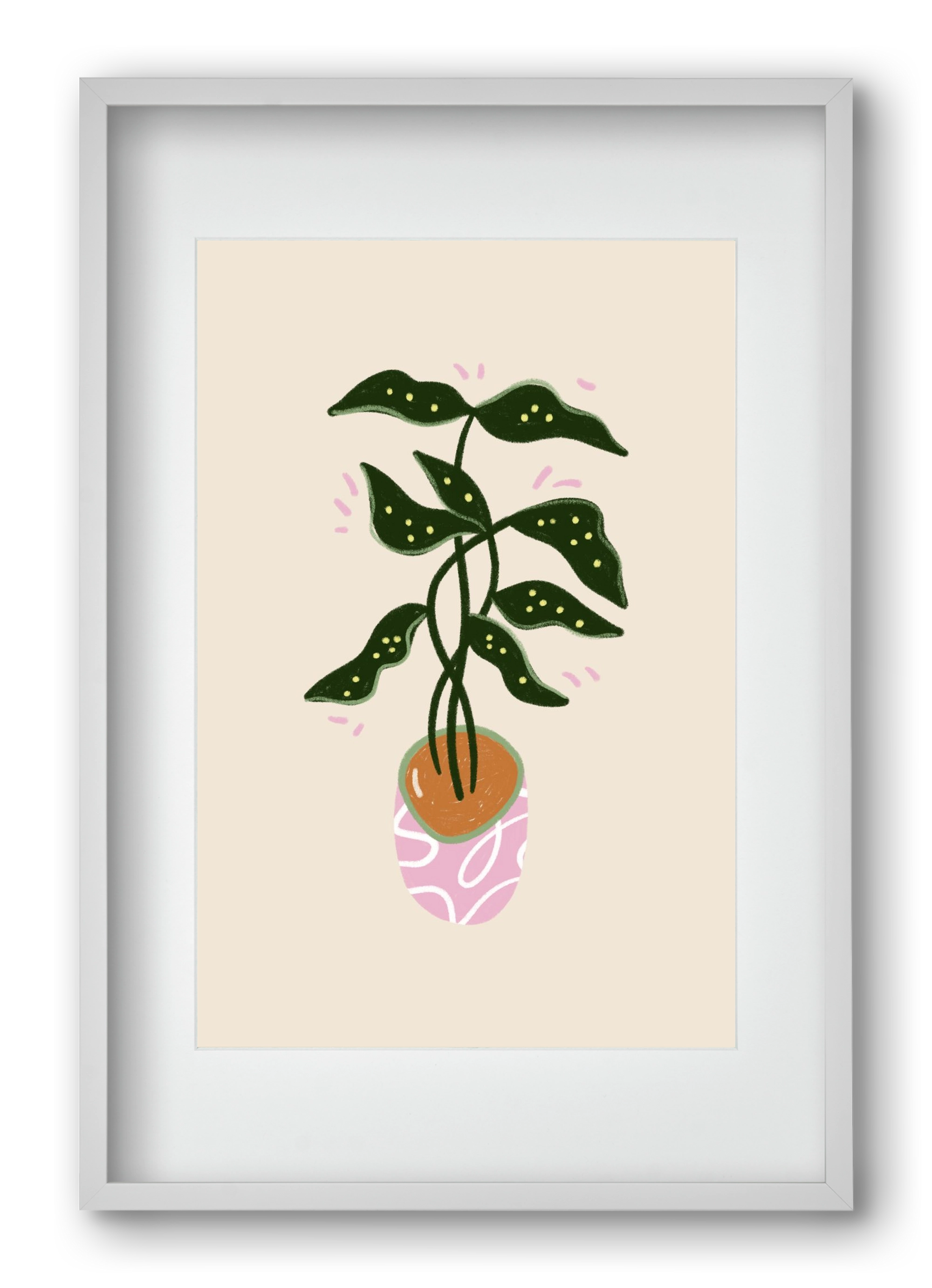 Plant friend, 40x60 cm (30x45 cm), Fehér keret, paszpartuval