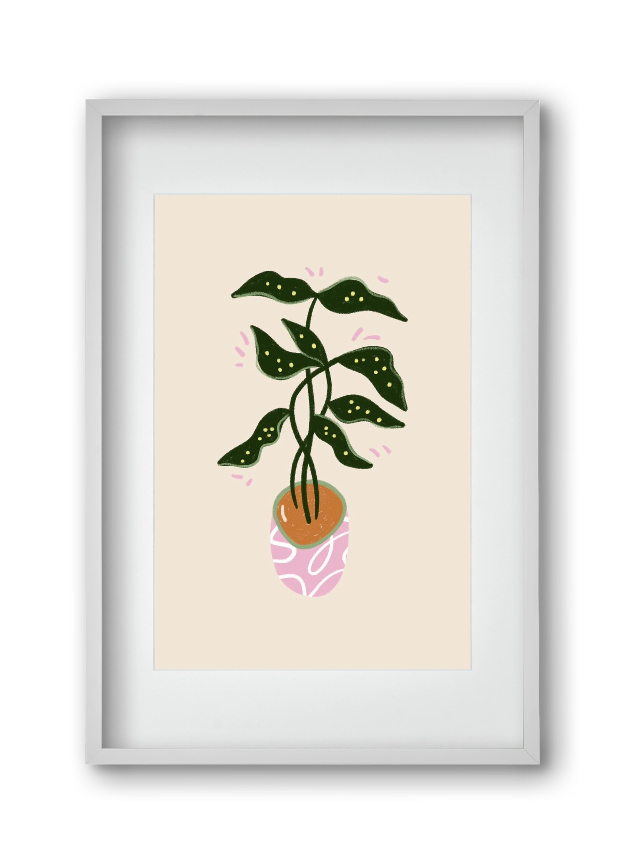 Plant friend, 30x45 cm (20x30 cm), Fehér keret, paszpartuval