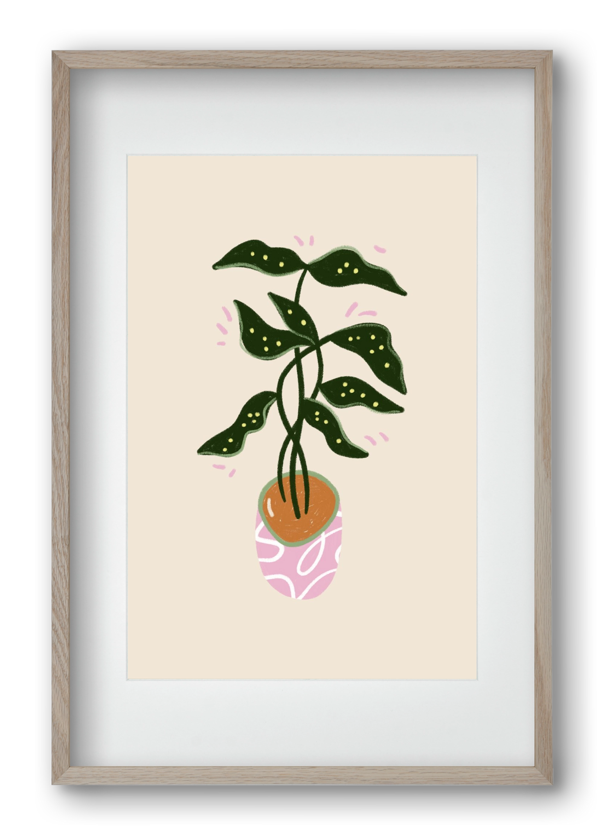 Plant friend, 40x60 cm (30x45 cm), Tölgy keret, paszpartuval