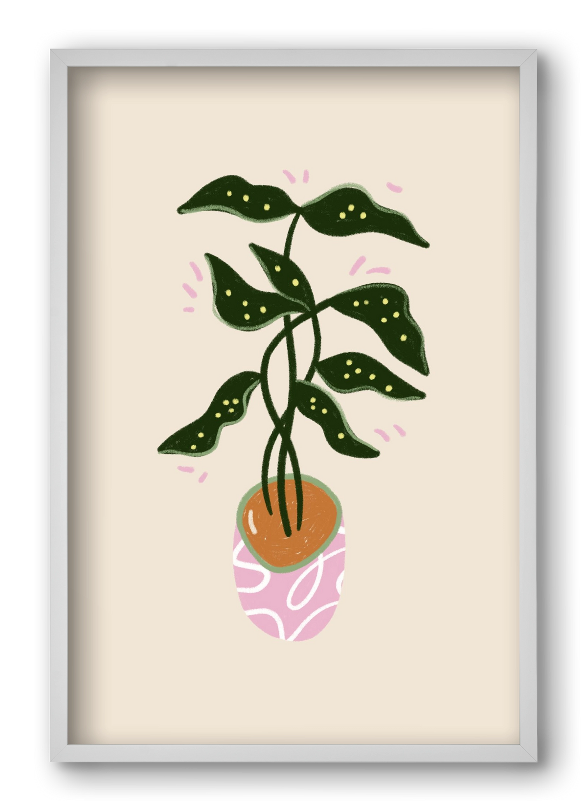 Plant friend, 40x60 cm (40x60 cm), Fehér keret