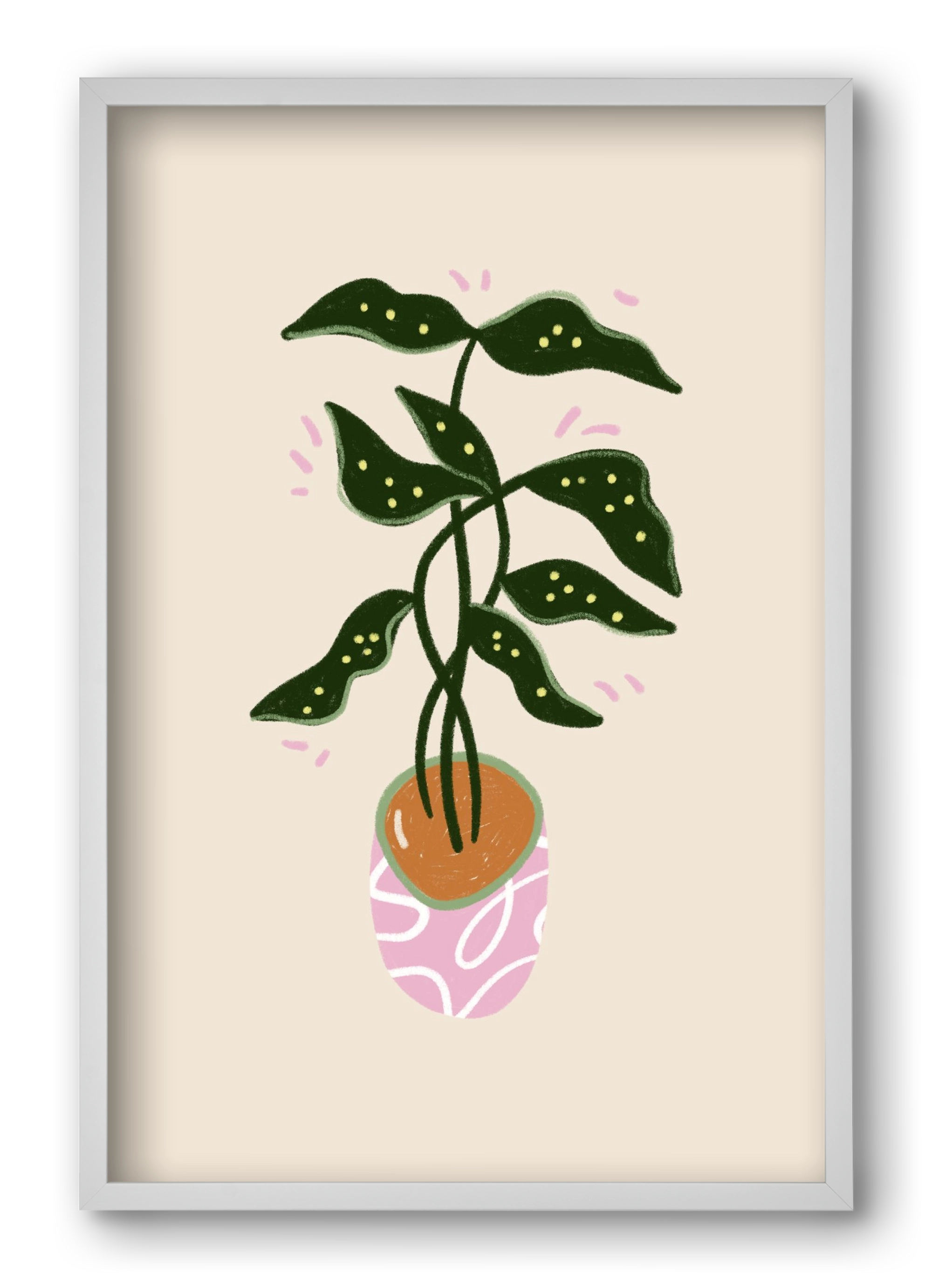 Plant friend, 40x60 cm (40x60 cm), Fehér keret