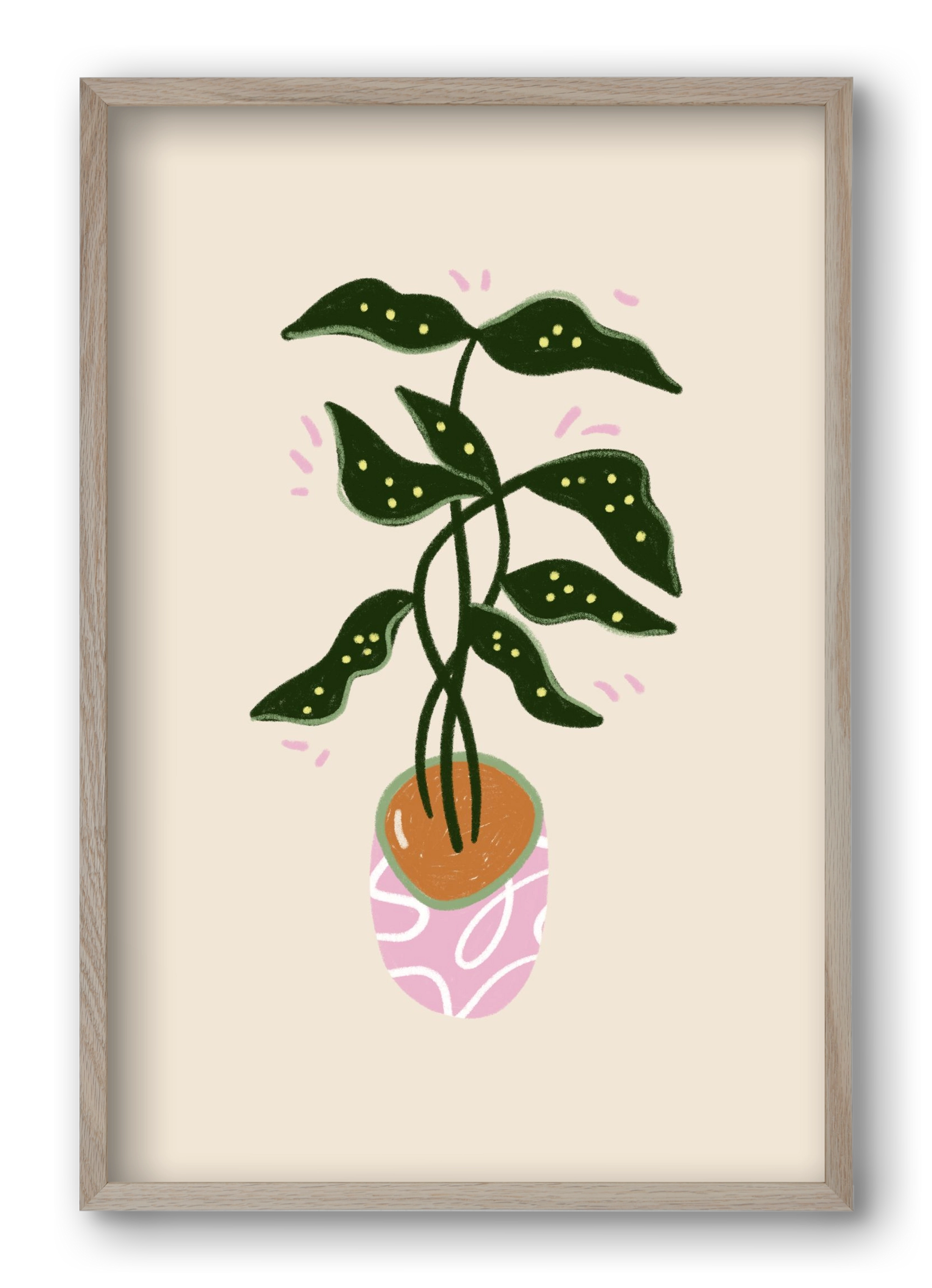 Plant friend, 40x60 cm (40x60 cm), Tölgy keret