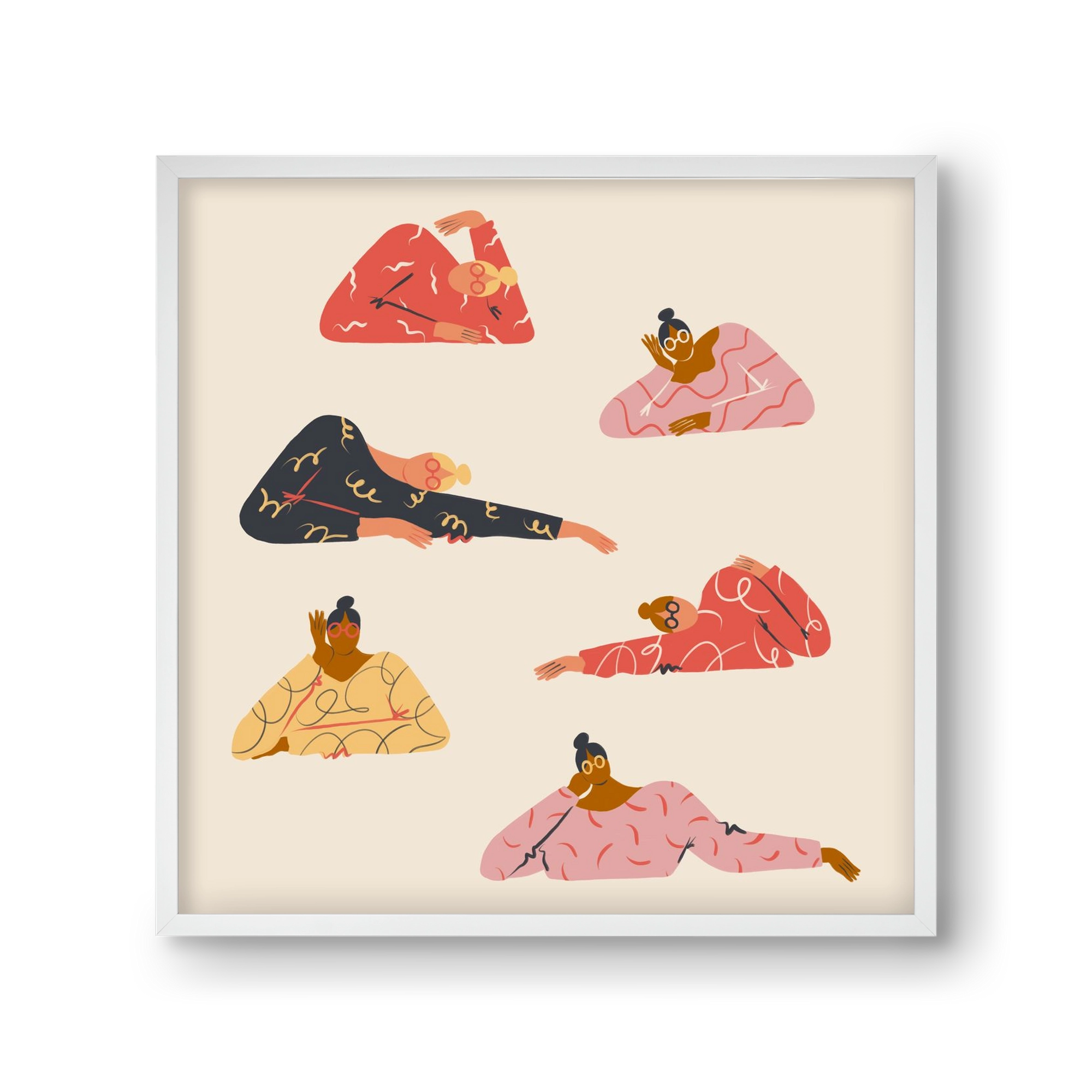 Long meetings, 30x30 cm (30x30 cm), Fehér keret